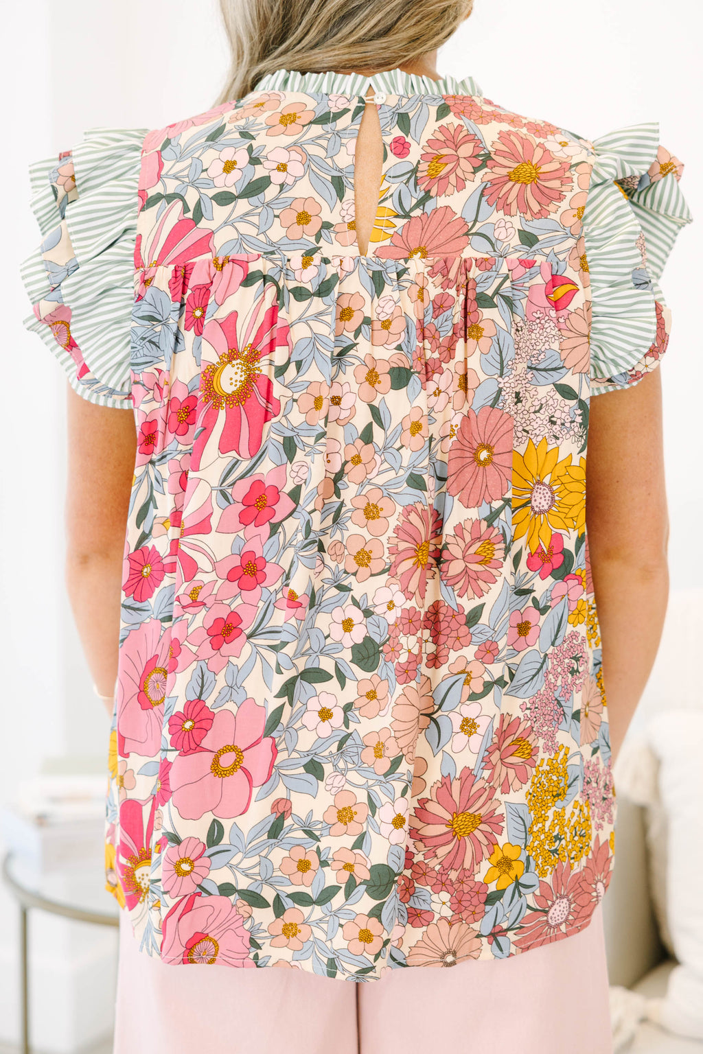 Daisy Dreams Top, Pink-Olive