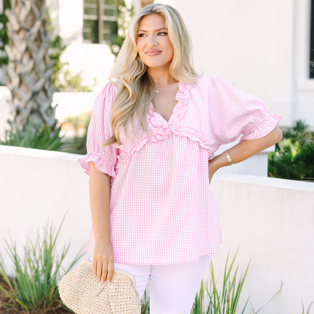 Dancing For Fun Top, Pink Gingham
