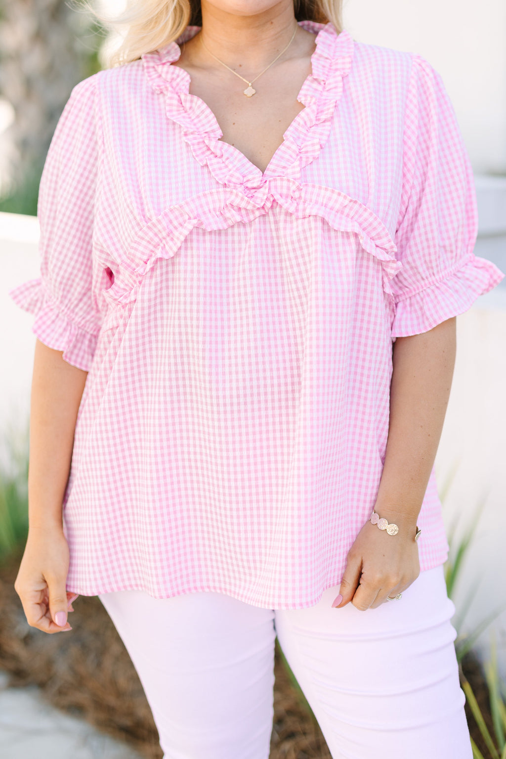 Dancing For Fun Top, Pink Gingham