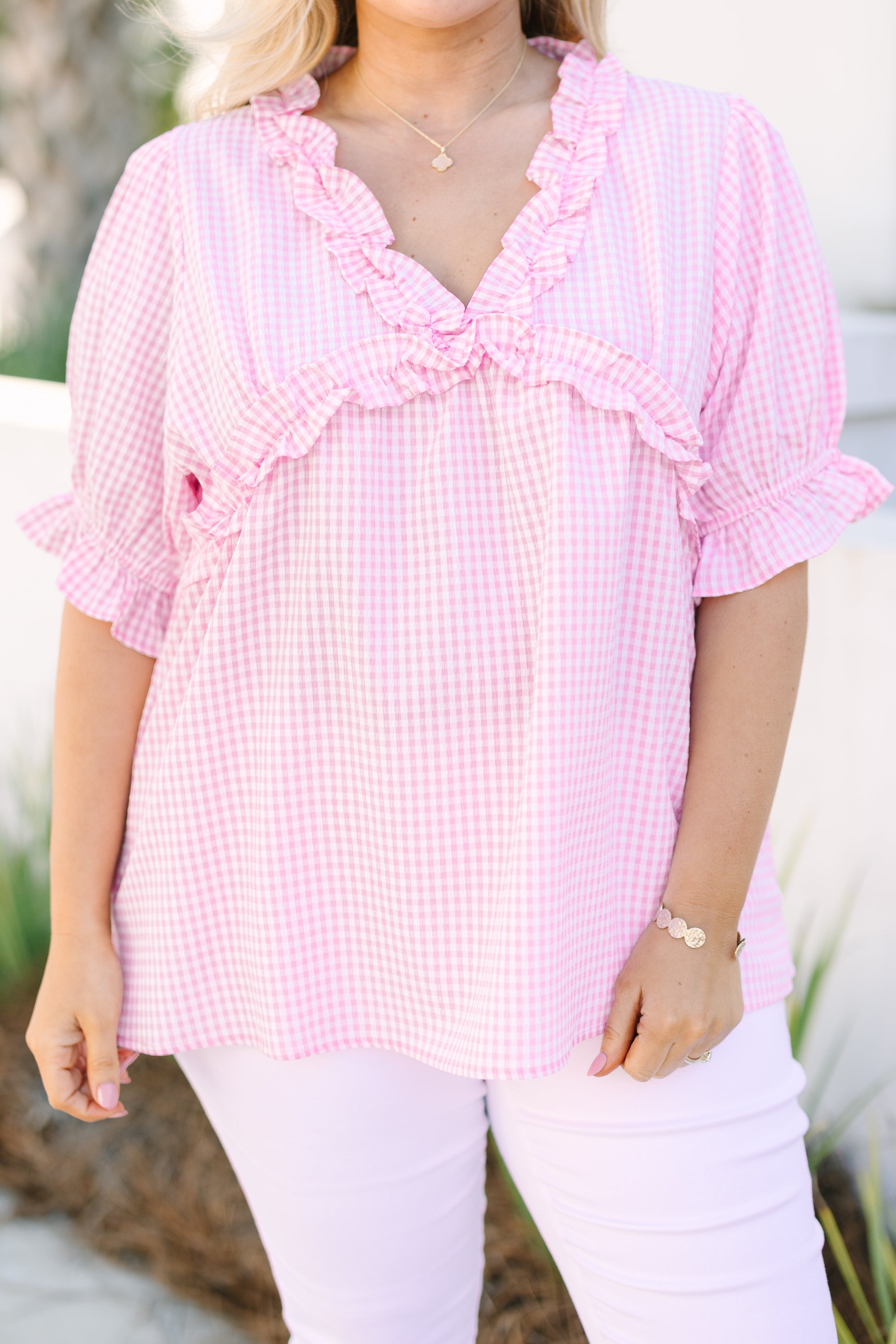 Dancing For Fun Top, Pink Gingham
