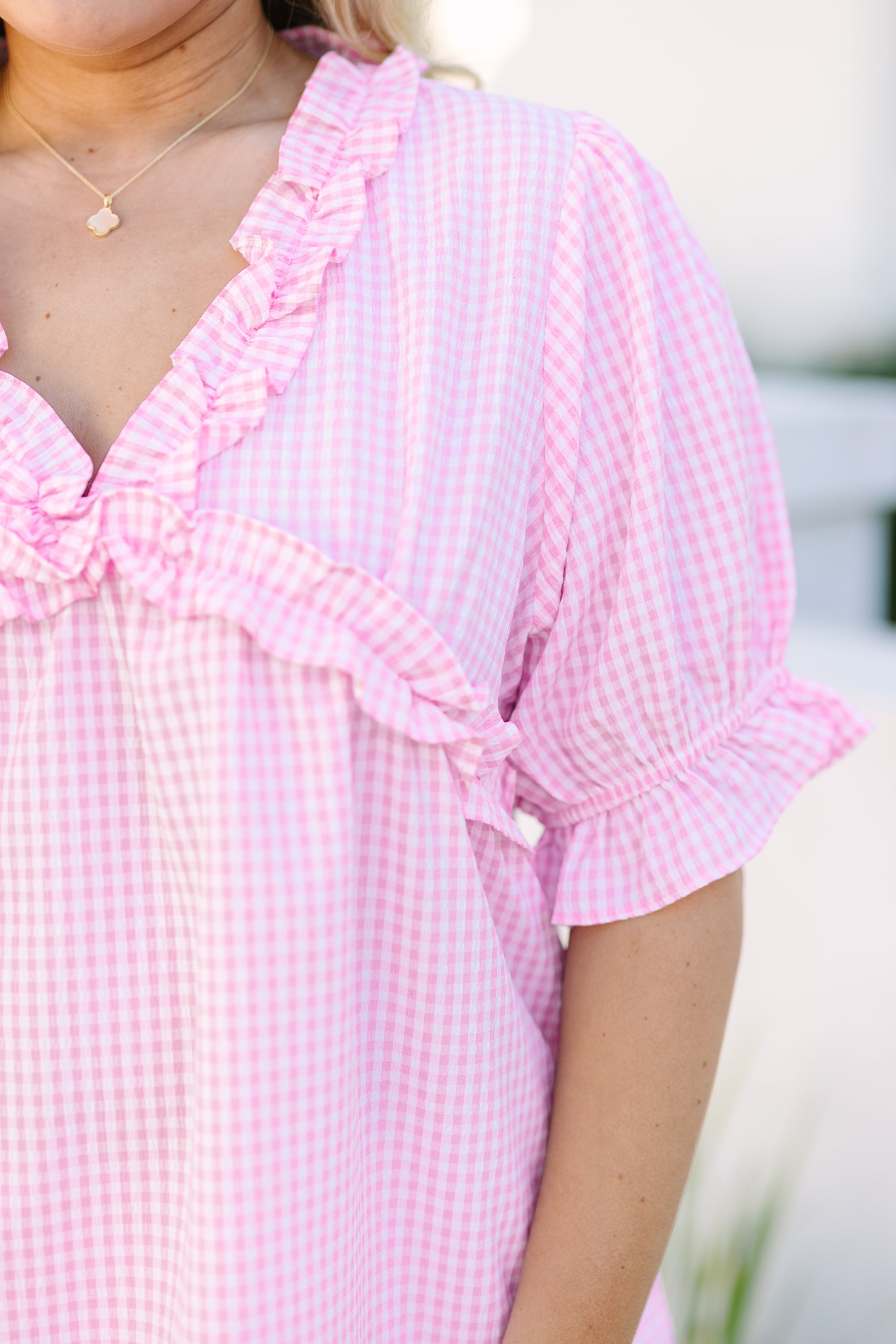 Dancing For Fun Top, Pink Gingham