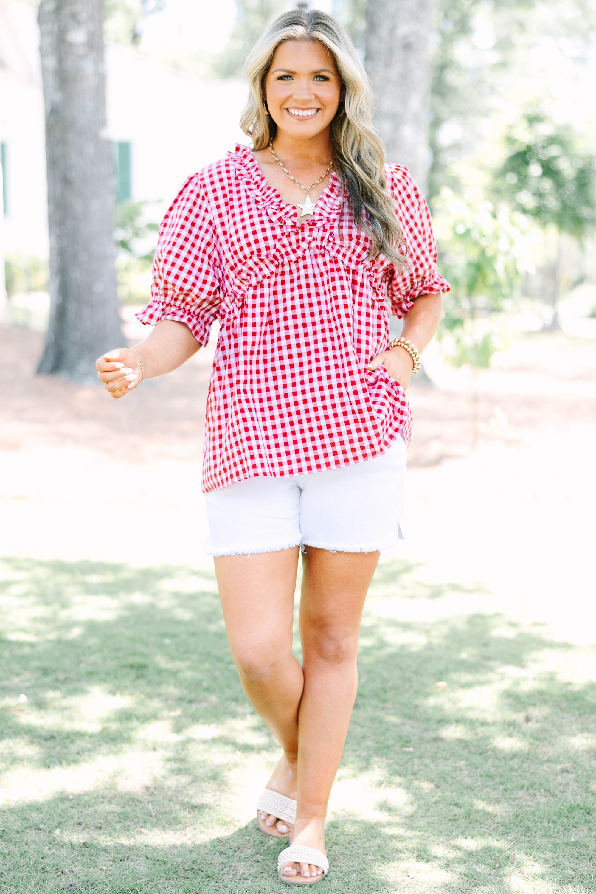 Dancing For Fun Top, Red