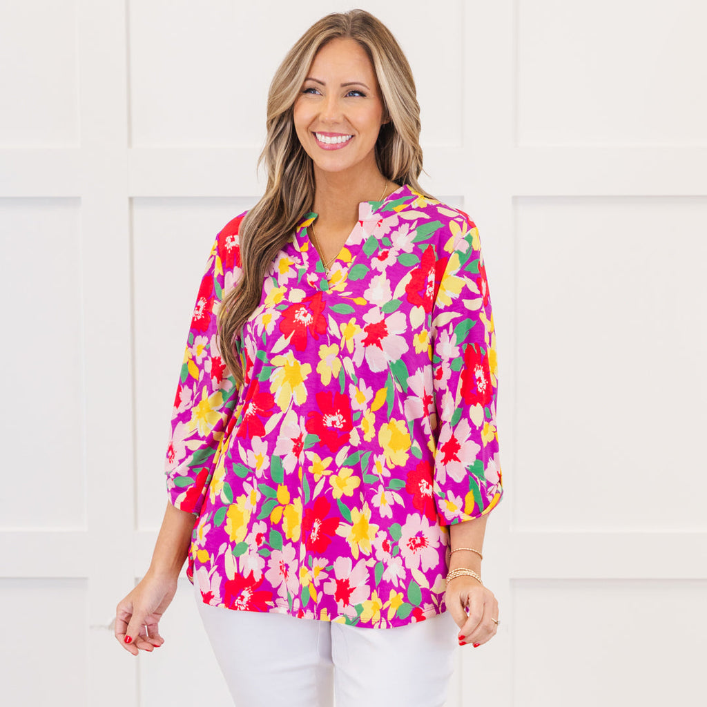 Dancing In The Field Top, Magenta Multi