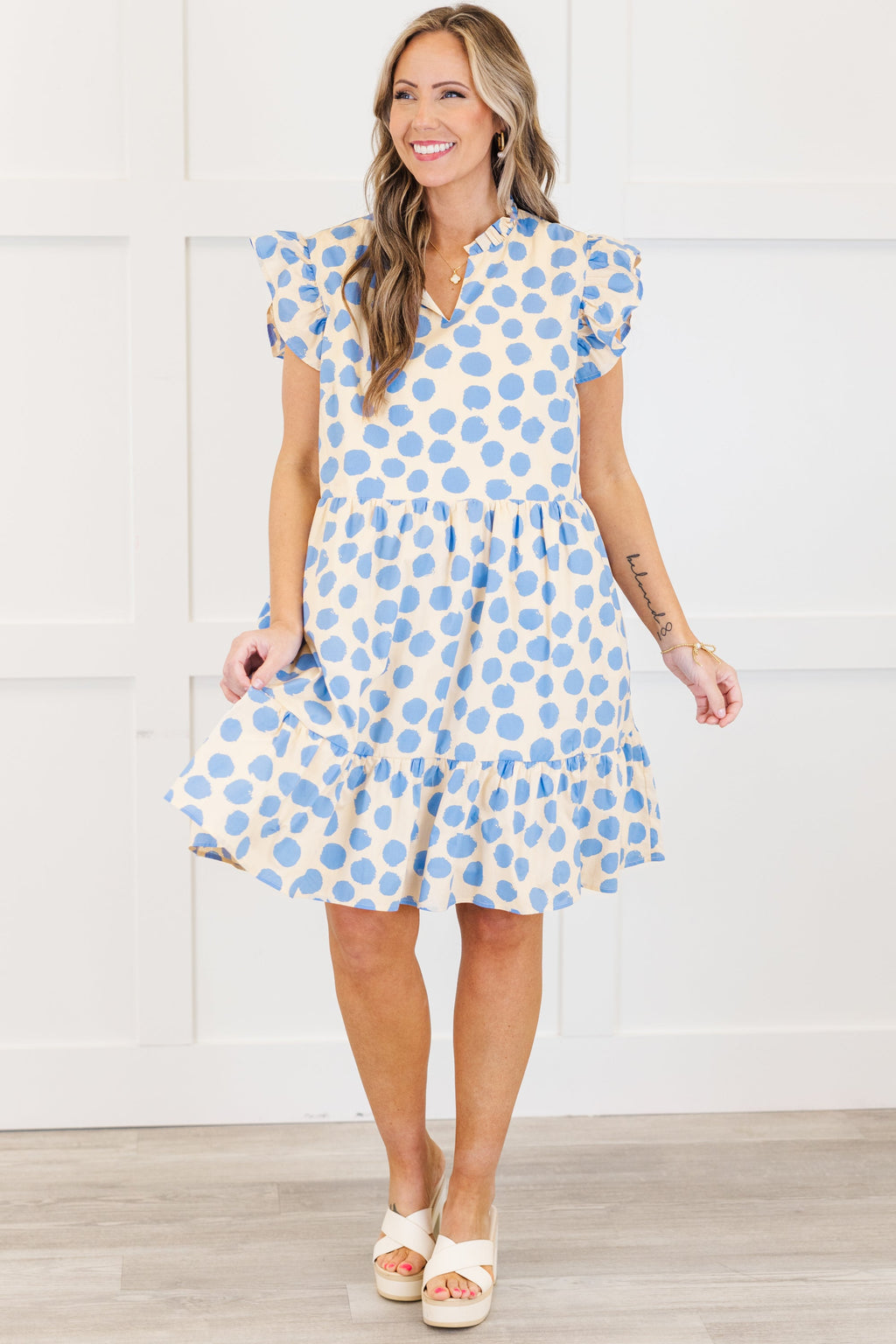 Dancing On Dewdrops Dress, Blue