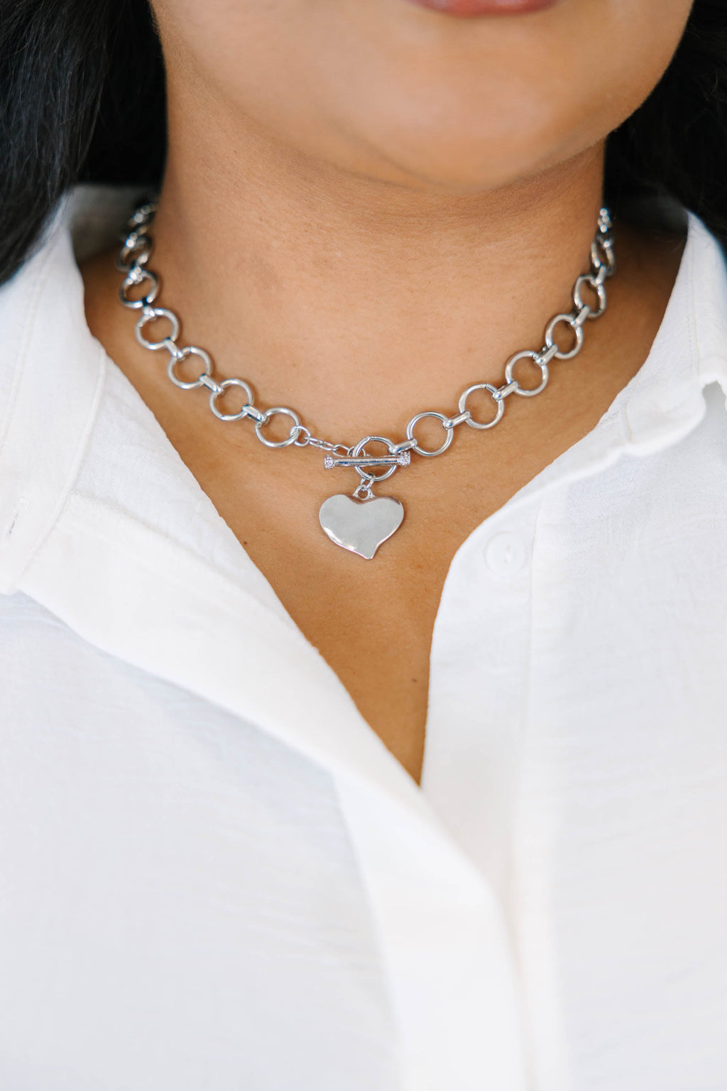 Dare To Love Necklace, Silver