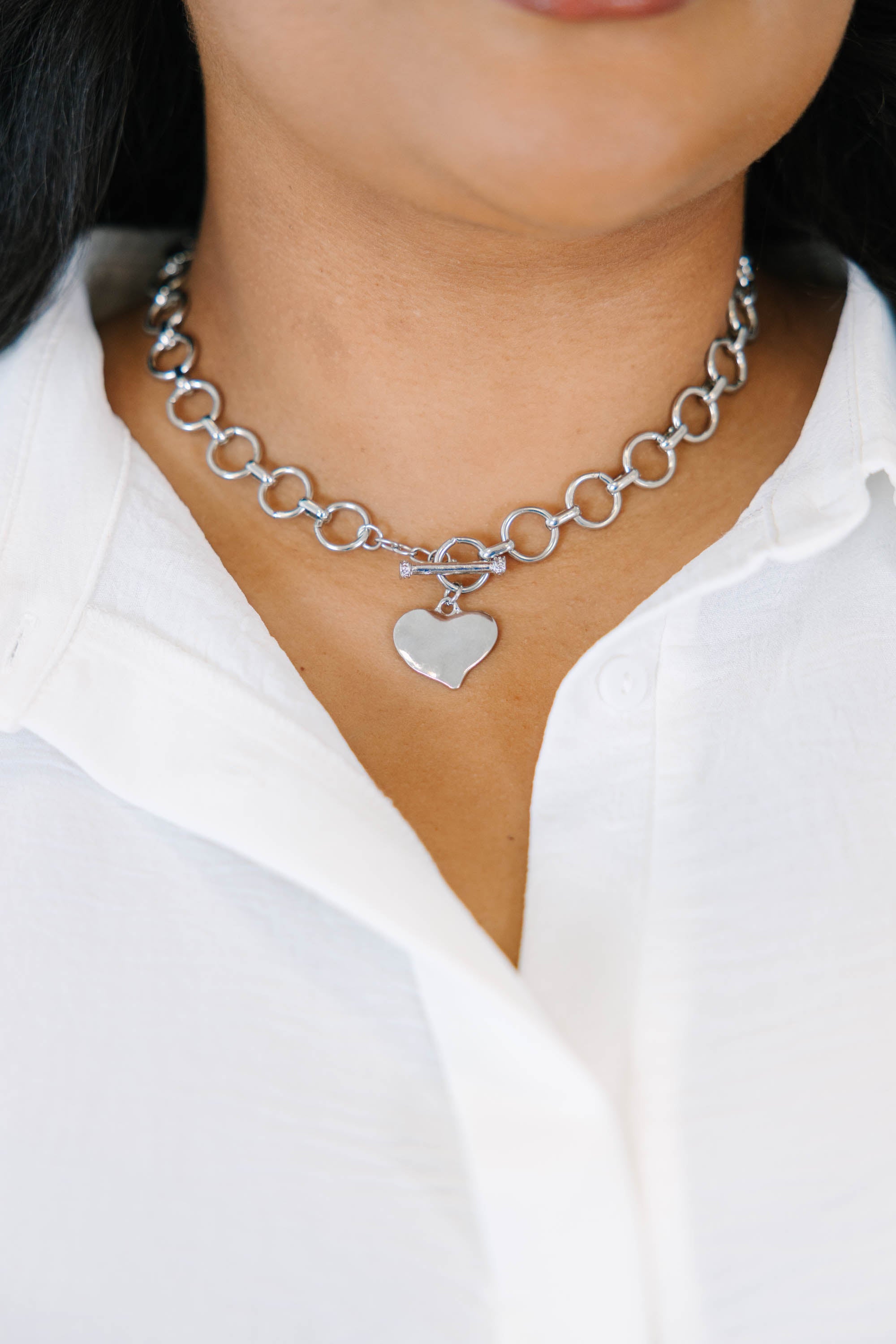 Dare To Love Necklace, Silver