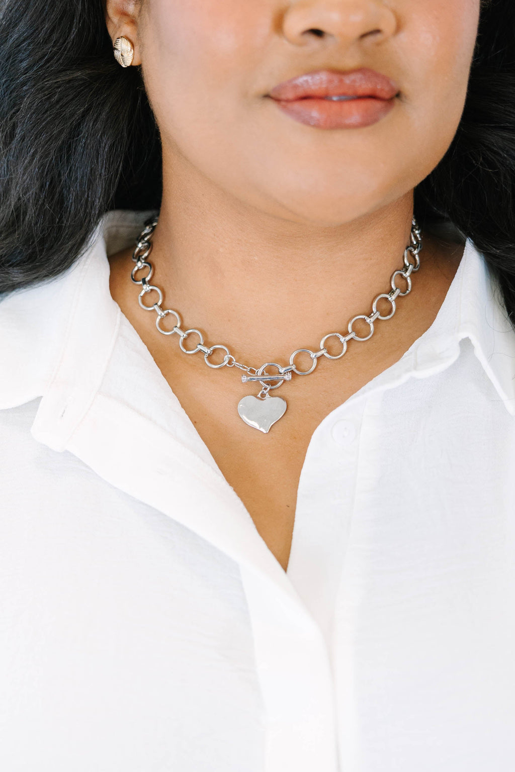 Dare To Love Necklace, Silver