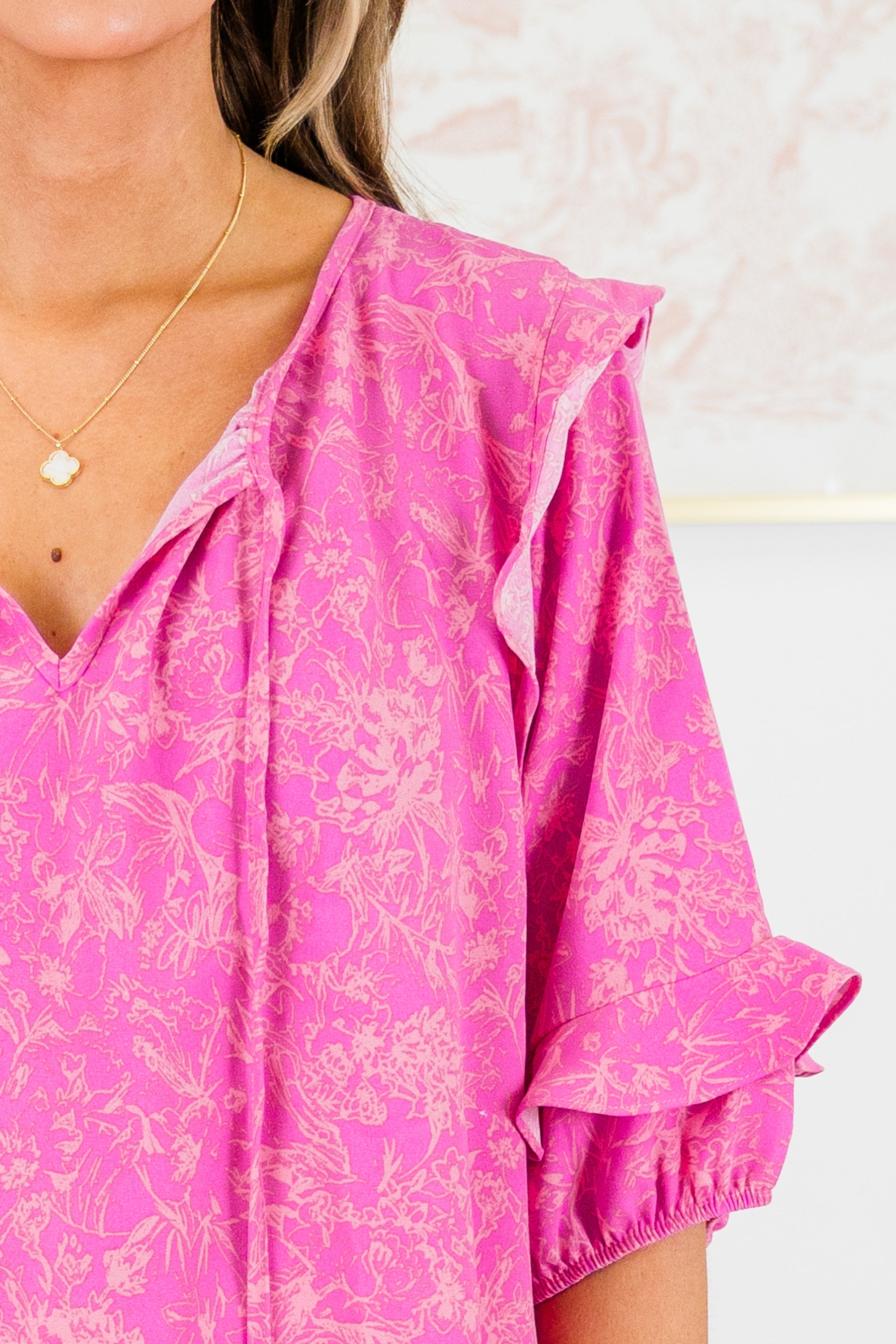 Dawn Of My Heart Top, Magenta