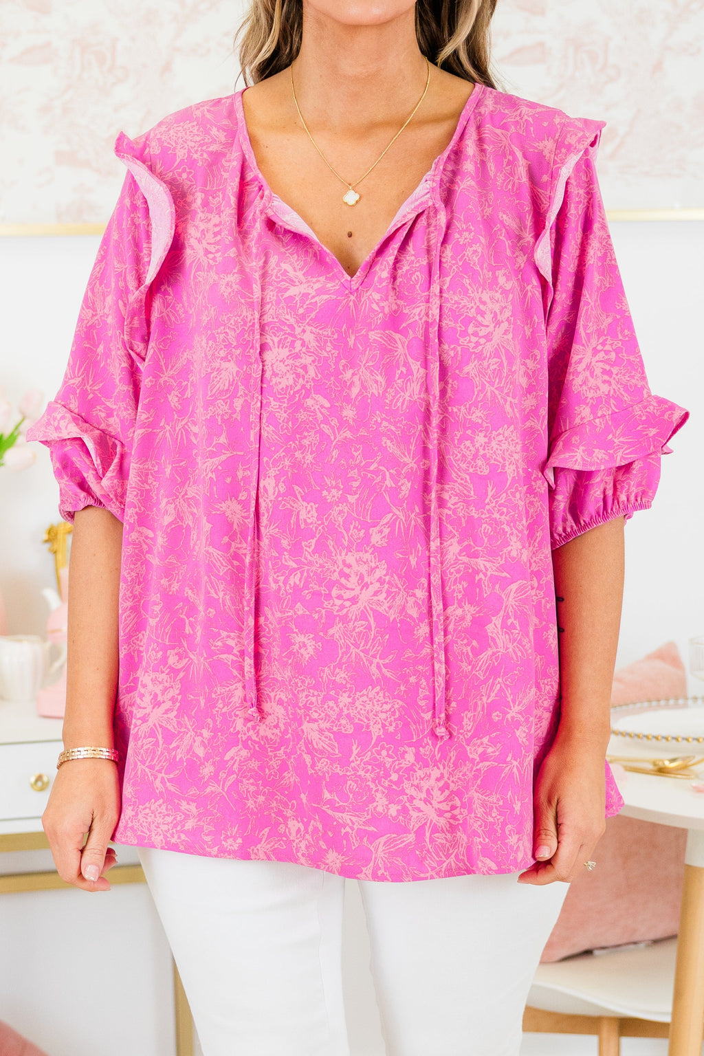 Dawn Of My Heart Top, Magenta