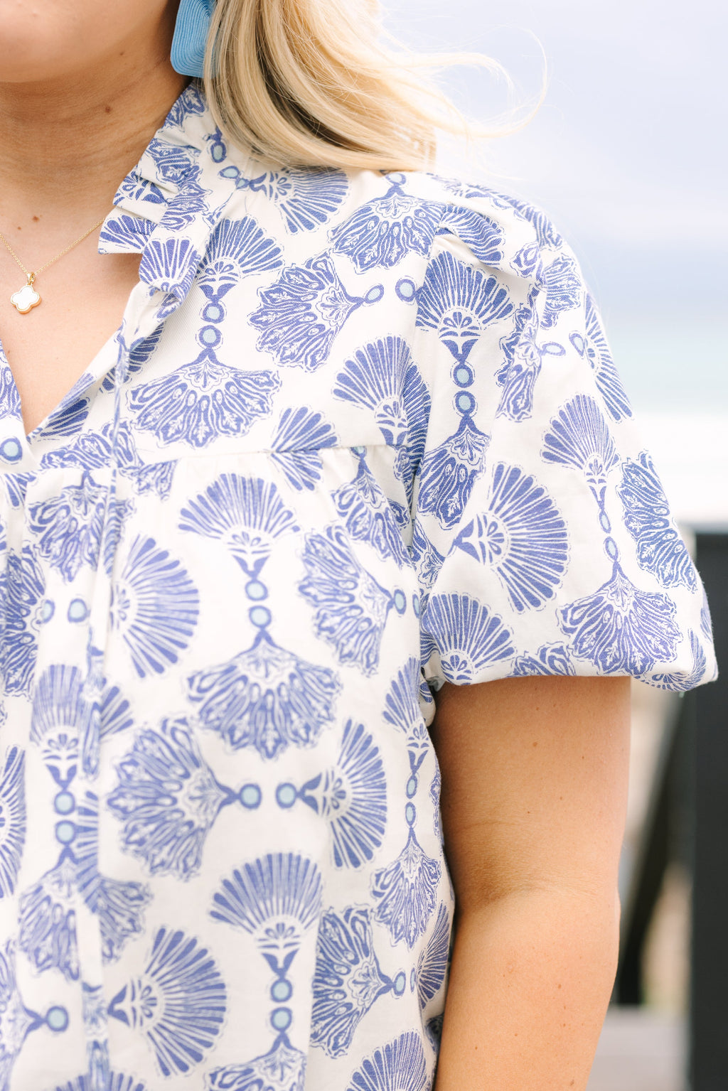Daydreamer Top, Blue-White