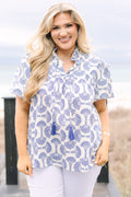 Daydreamer Top, Blue-White