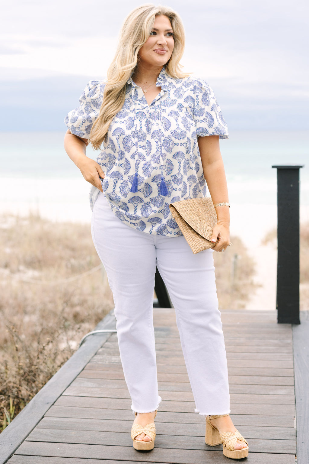 Daydreamer Top, Blue-White