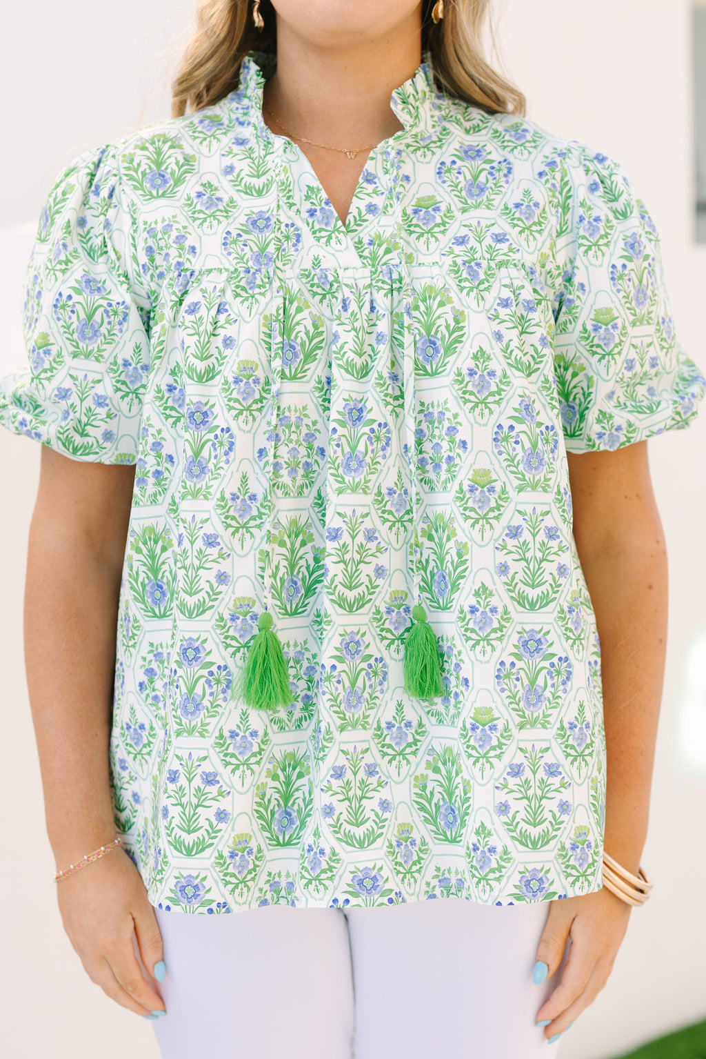 Daydreamer Top, Green Floral