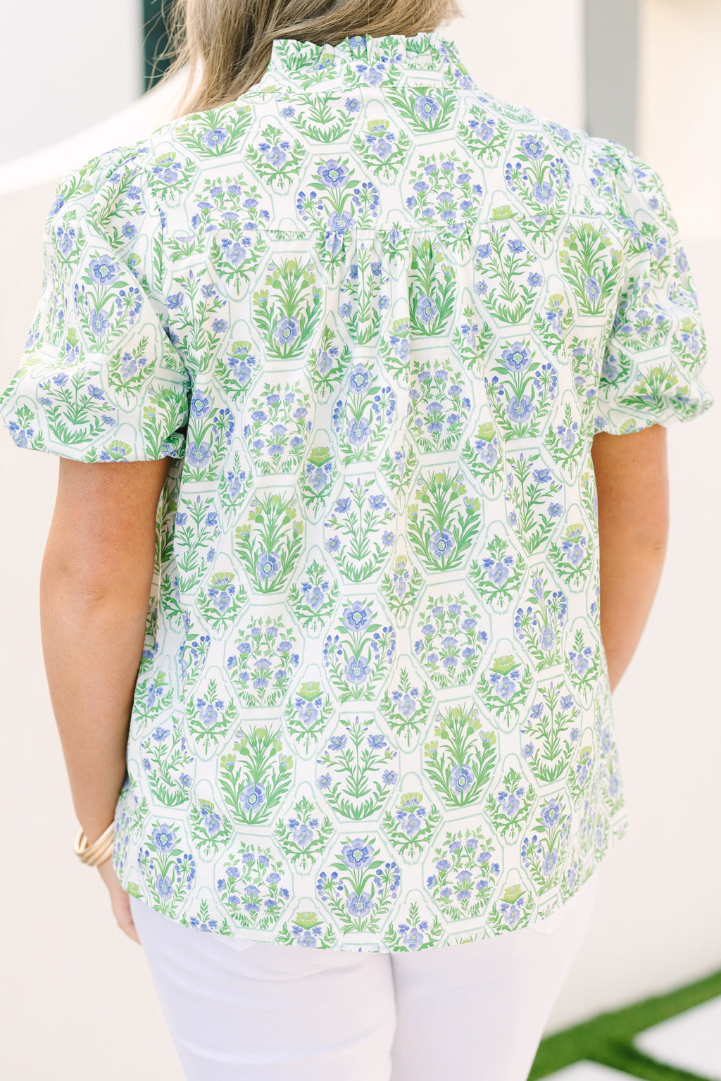 Daydreamer Top, Green Floral
