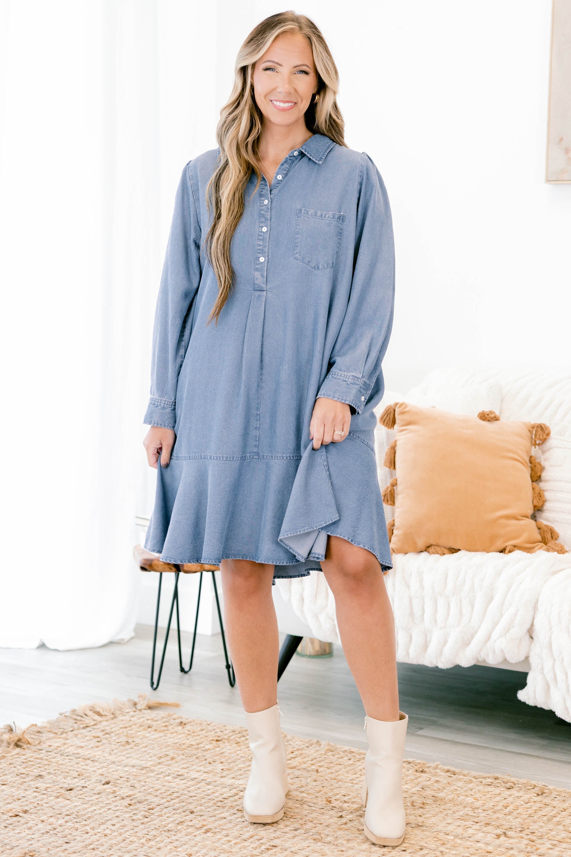 Days Like Today Dress, Denim Blue