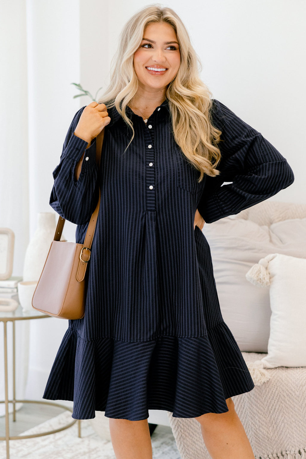 Days Like Today Dress, Navy Stripe