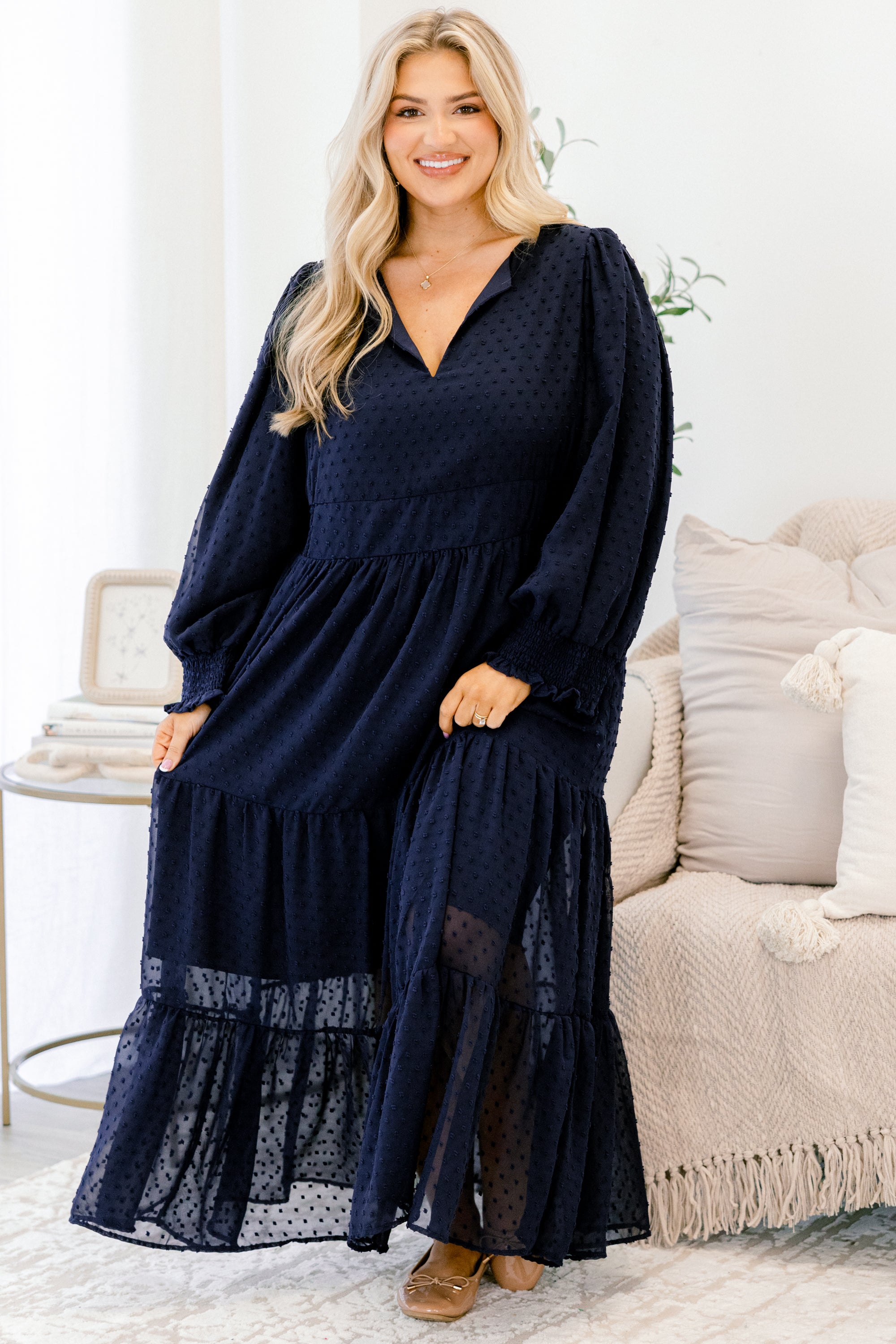 Days Of Dreaming Dress, Navy Swiss