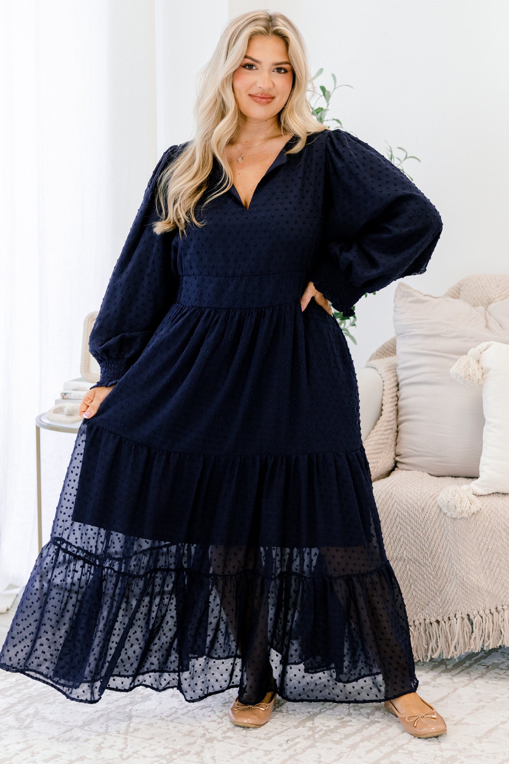 Days Of Dreaming Dress, Navy Swiss