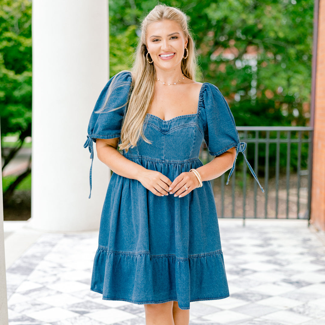 Denim Love Dress, Blue