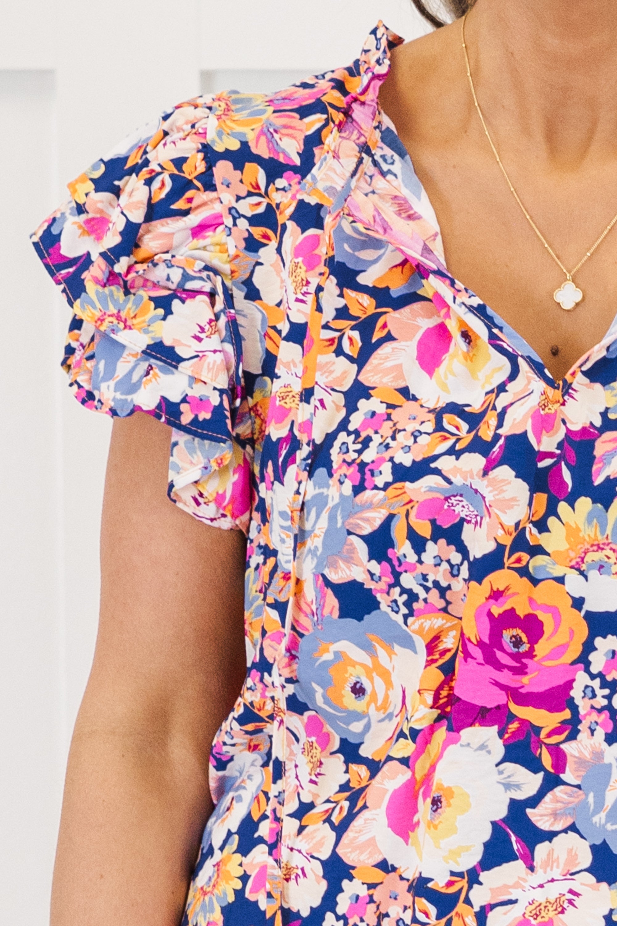 Dewdrop Darling Top, Navy-Pink