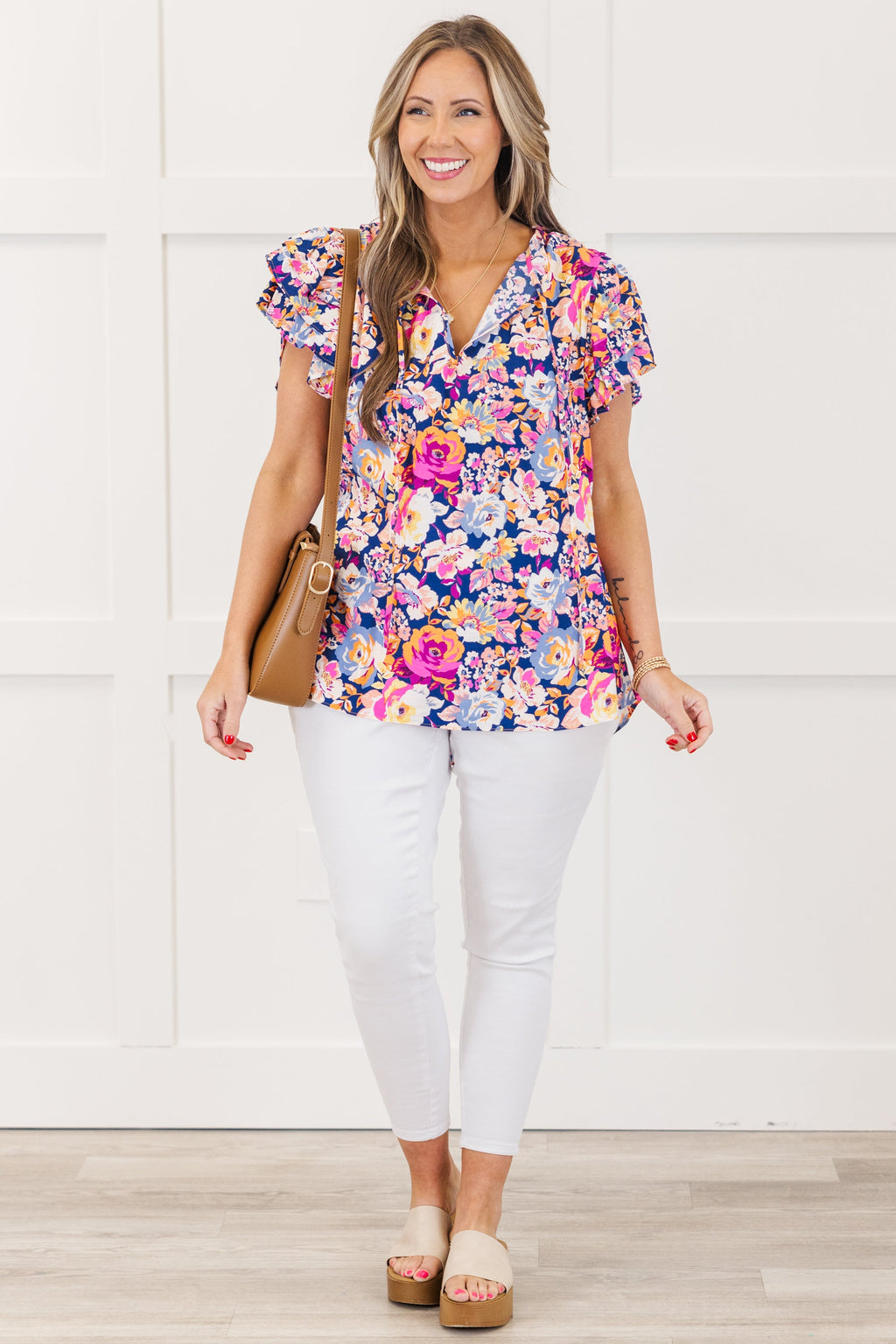 Dewdrop Darling Top, Navy-Pink