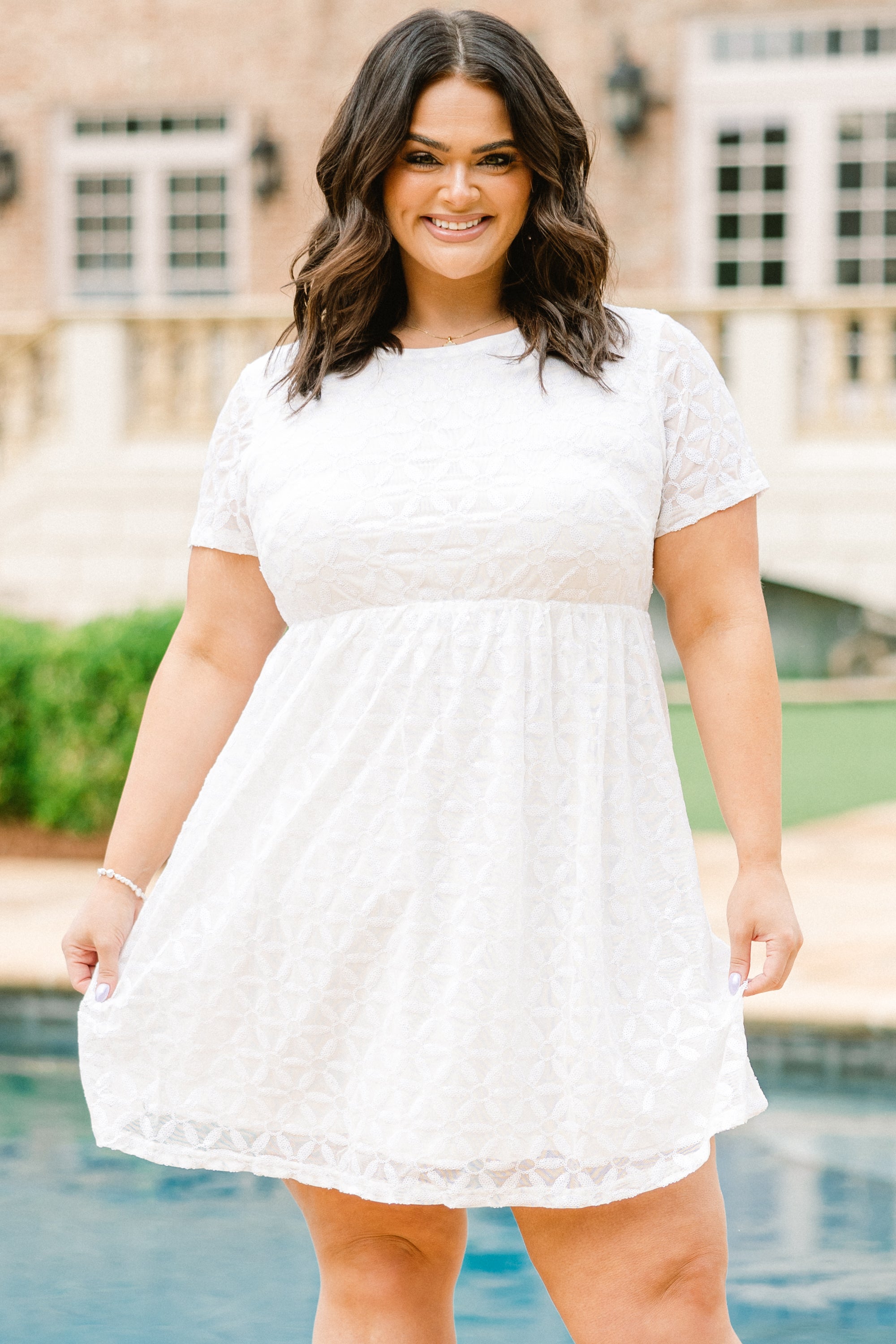 Diamond Season Dress, White