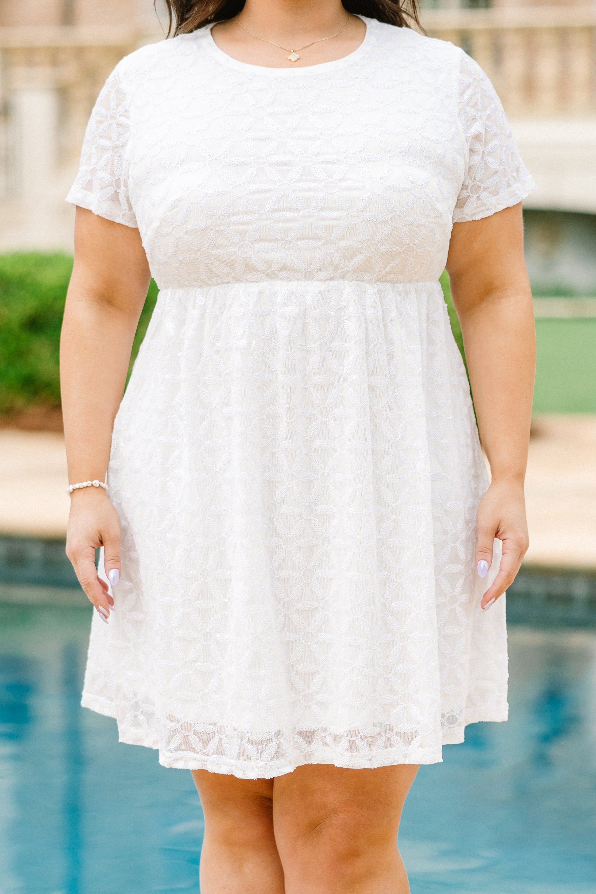Diamond Season Dress, White