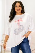 Disco Glam Boyfriend Tee, White