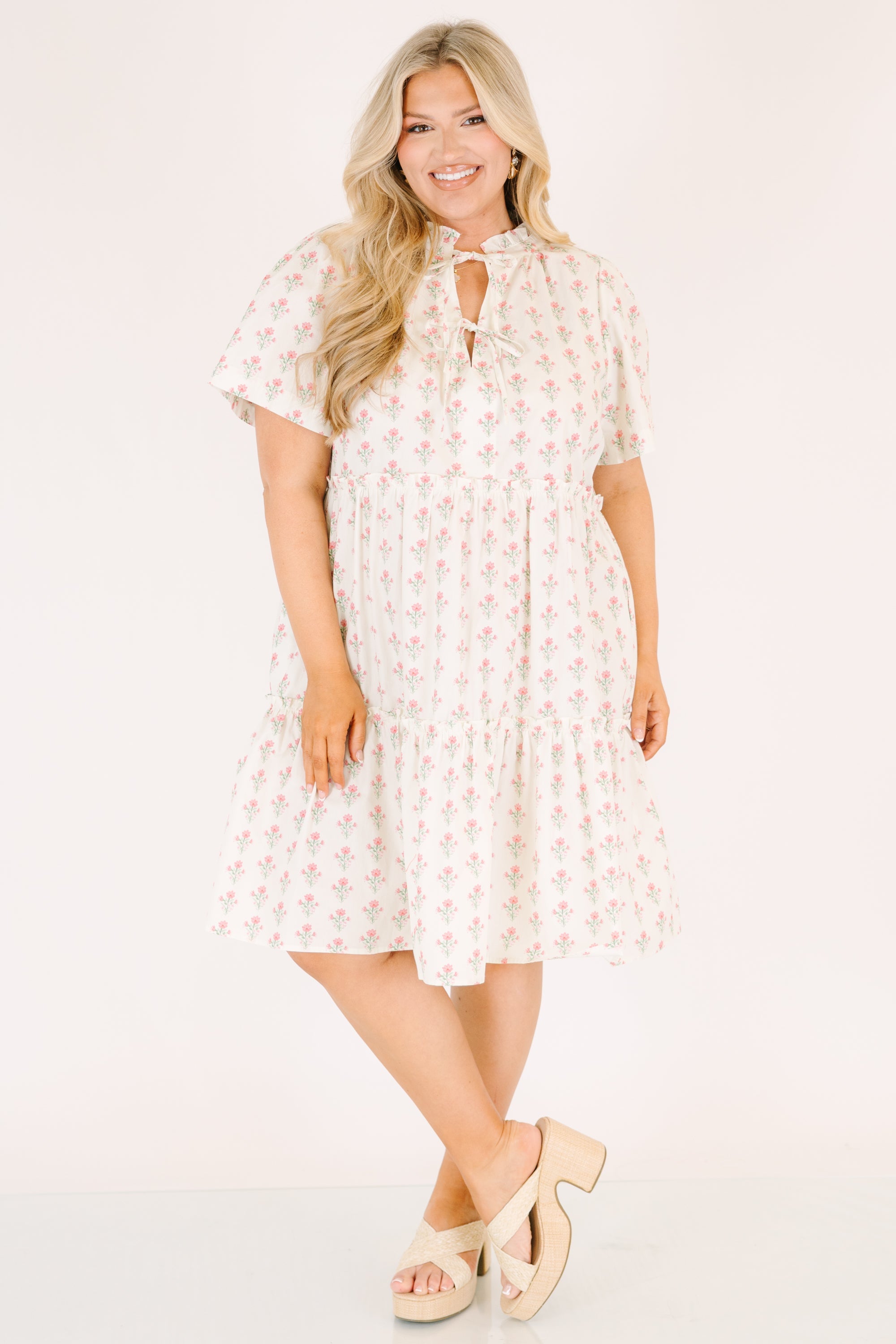 Distant Moon Dress, Cream Mix
