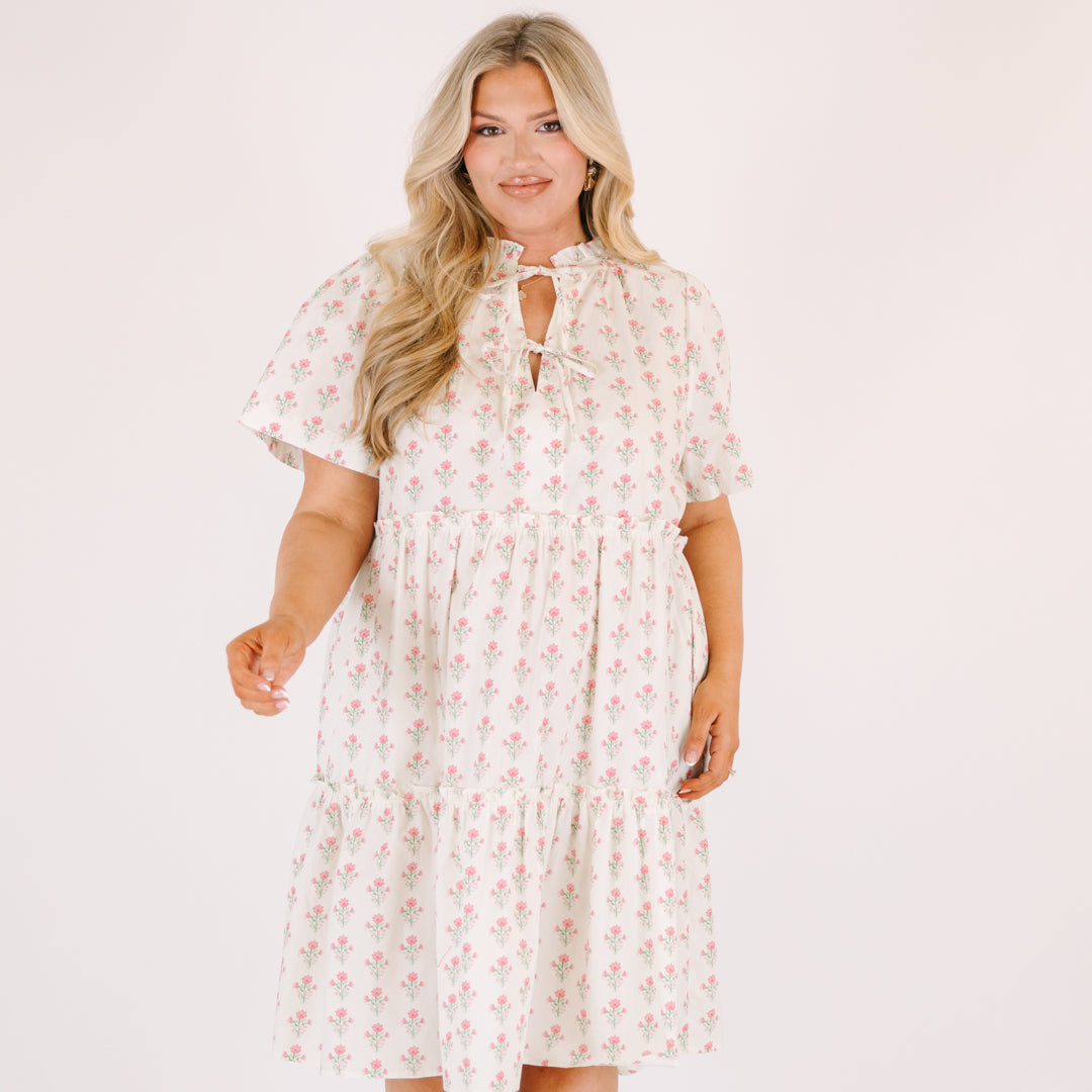 Distant Moon Dress, Cream Mix