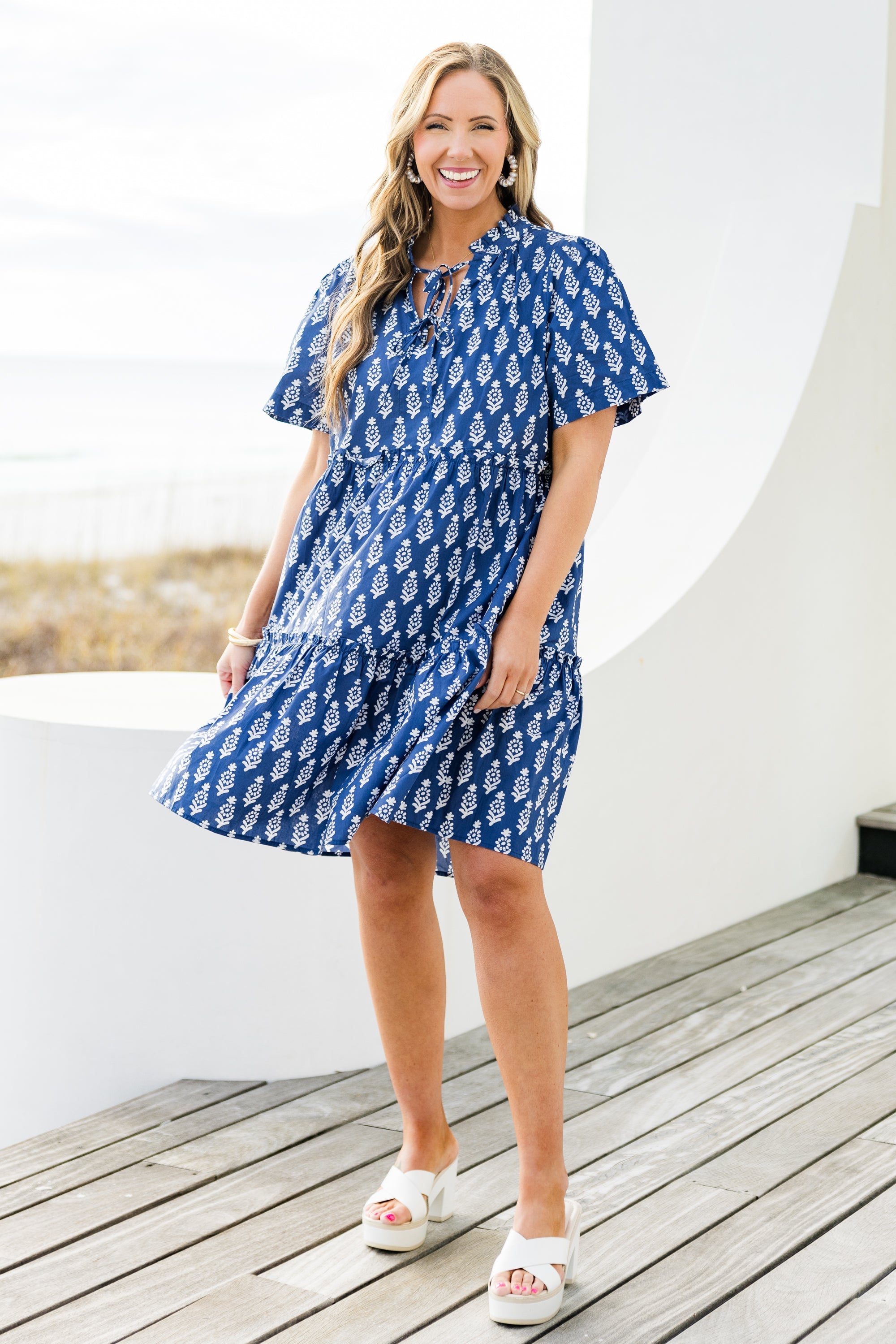 Distant Moon Dress, Navy
