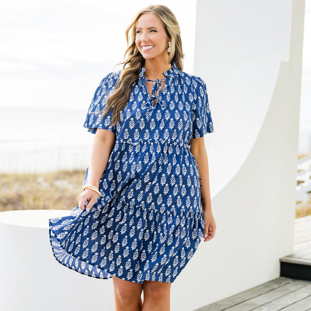 Distant Moon Dress, Navy