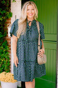 Distant Moon Dress, Navy Floral