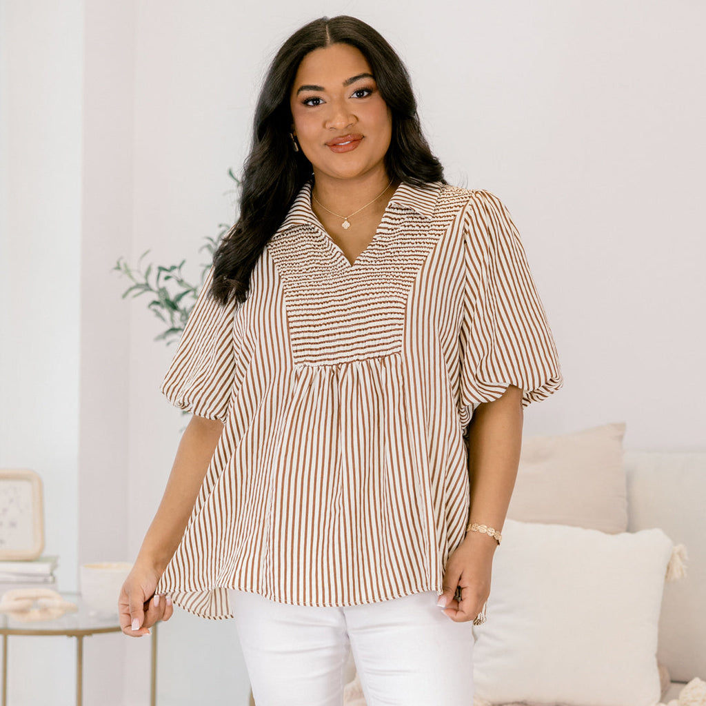Do It All Top, Brown Stripe