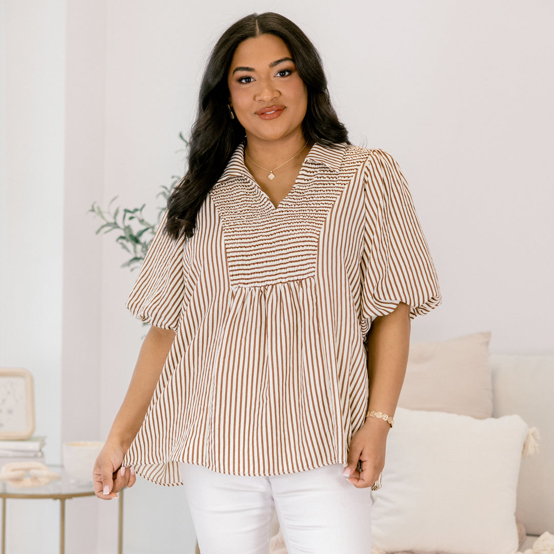 Do It All Top, Brown Stripe