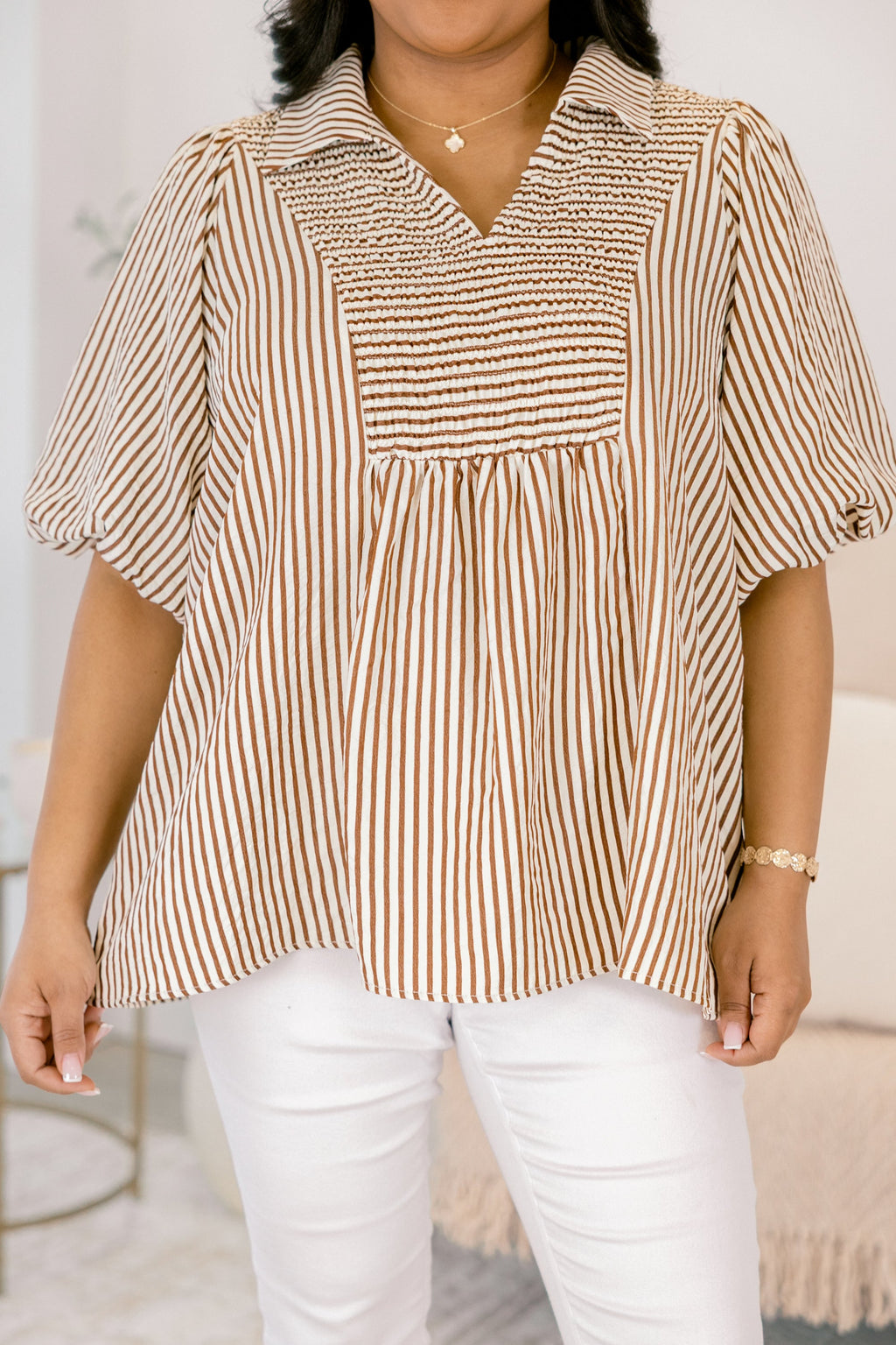 Do It All Top, Brown Stripe