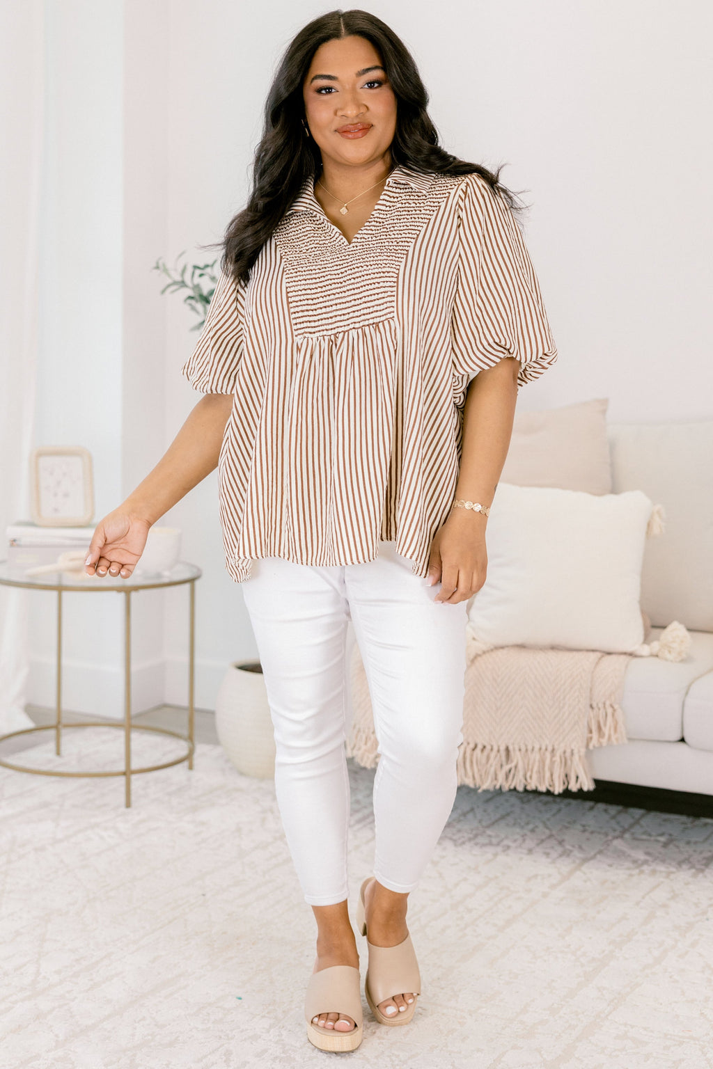 Do It All Top, Brown Stripe