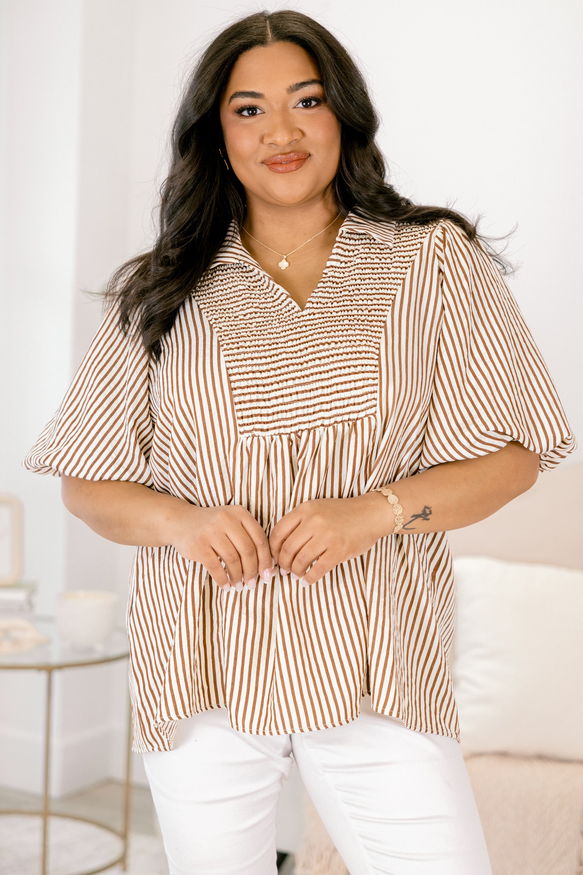 Do It All Top, Brown Stripe