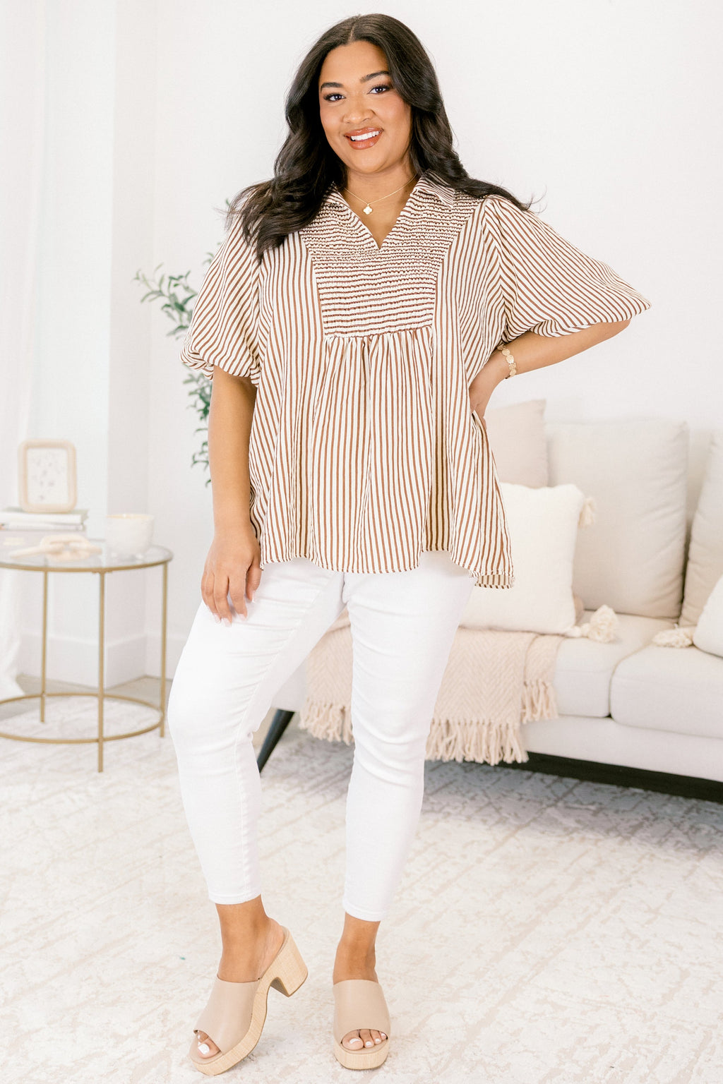 Do It All Top, Brown Stripe