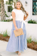 Doing It My Way Dress, Navy Stripe