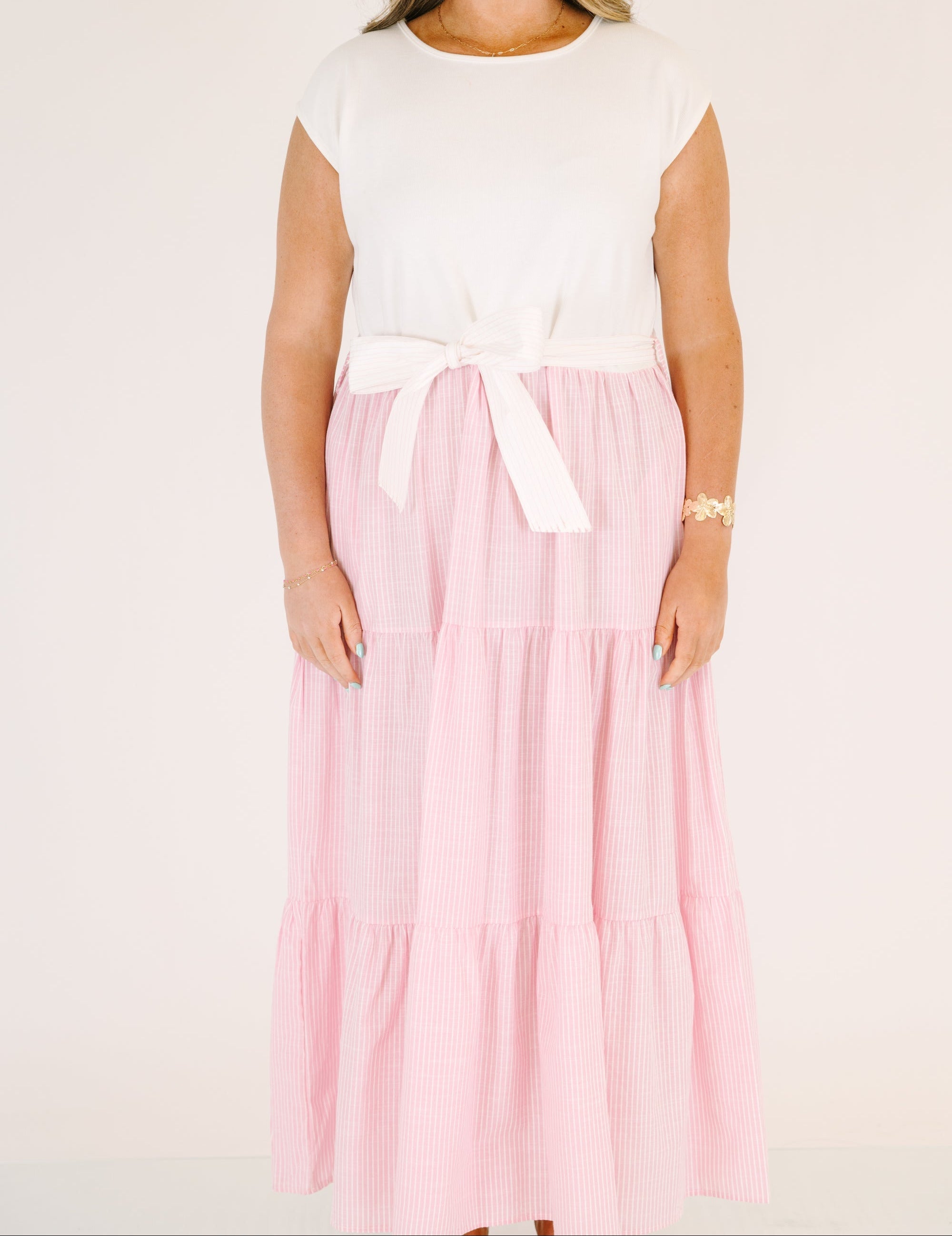 Doing It My Way Dress, Pink Stripe