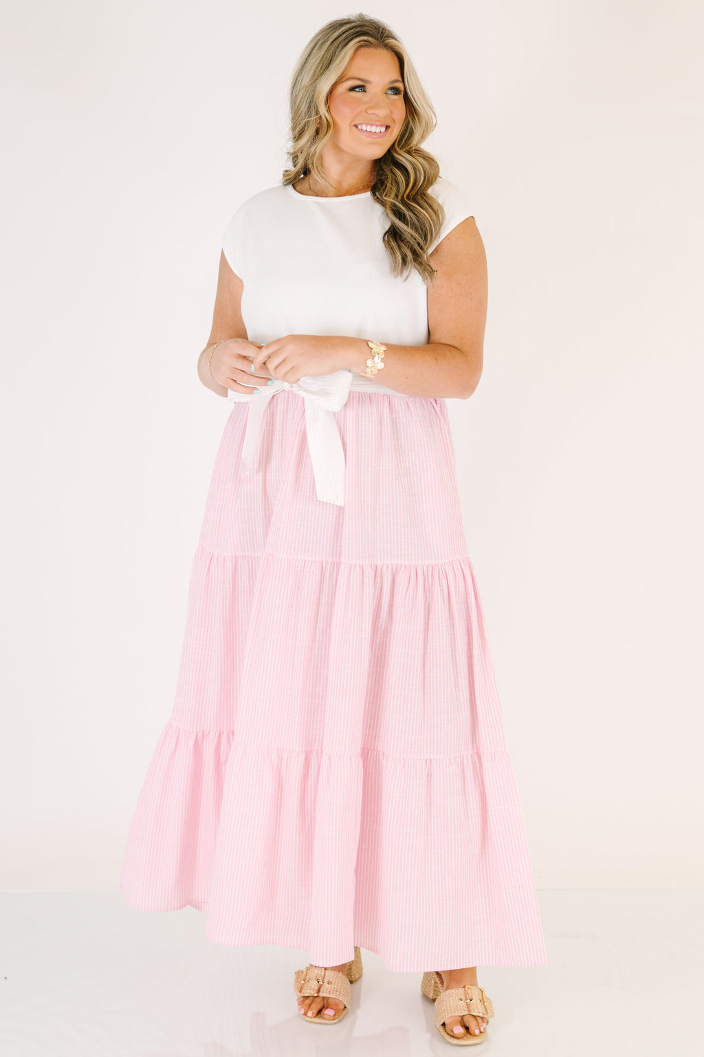 Doing It My Way Dress, Pink Stripe