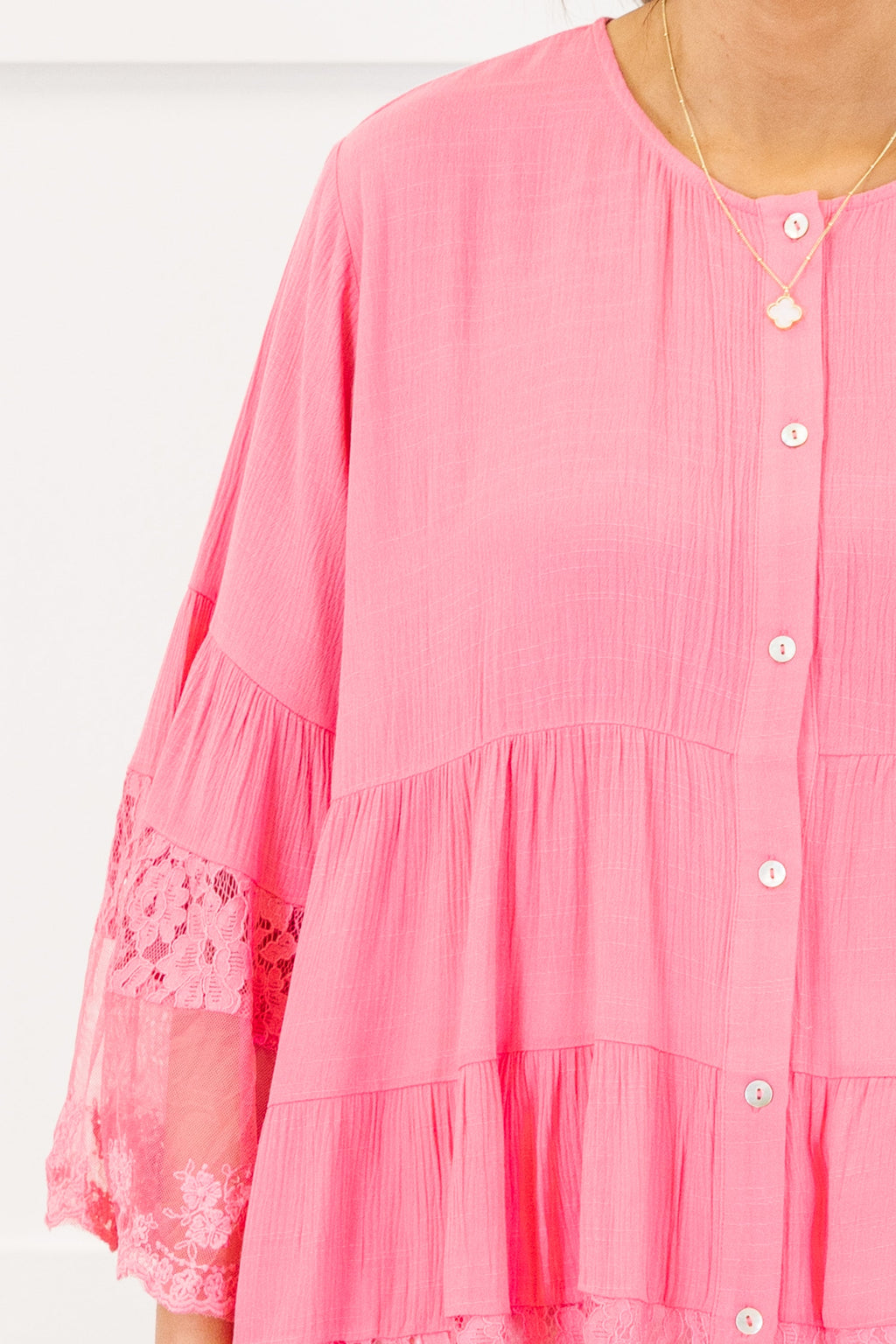 Don't Fail Me Now Blouse, Hot Pink