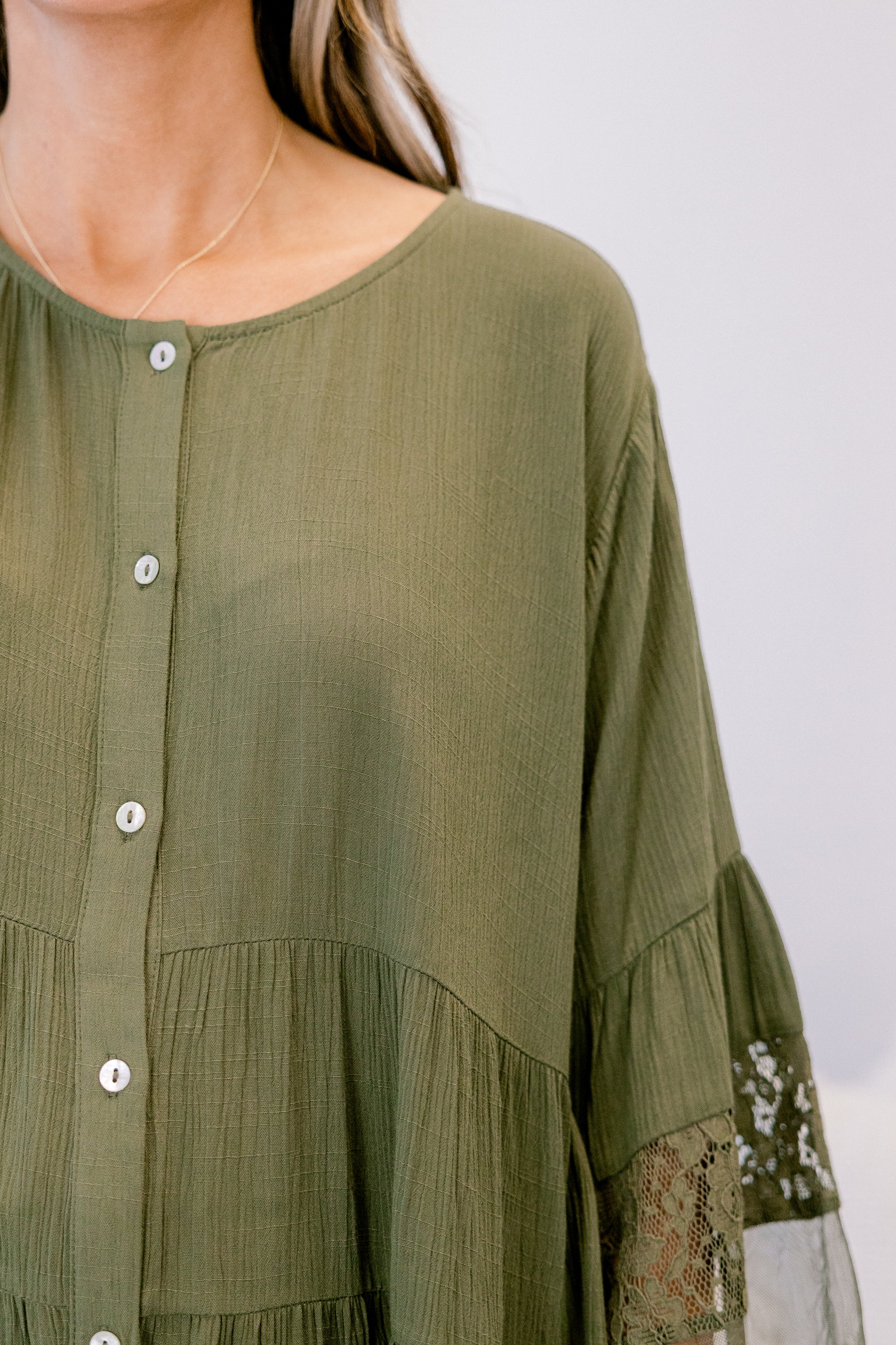 Don't Fail Me Now Blouse, Olive