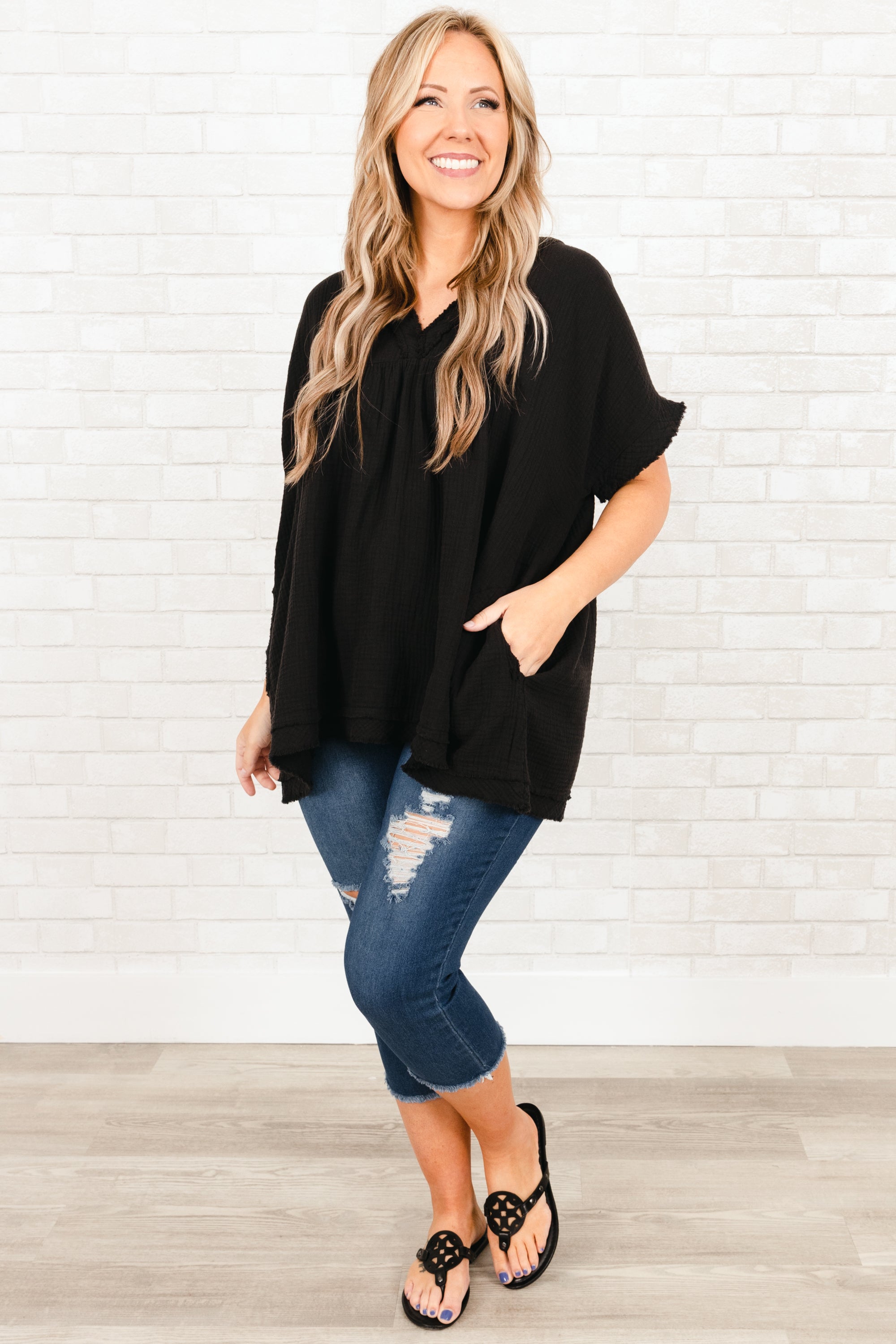 Don't Keep Me Away Top, Black