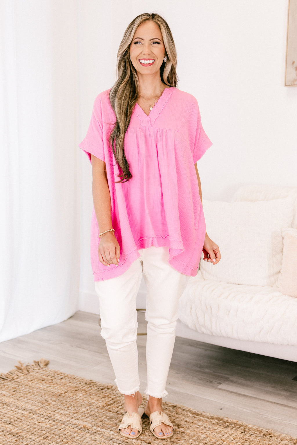 Don't Keep Me Away Top, Candy Pink