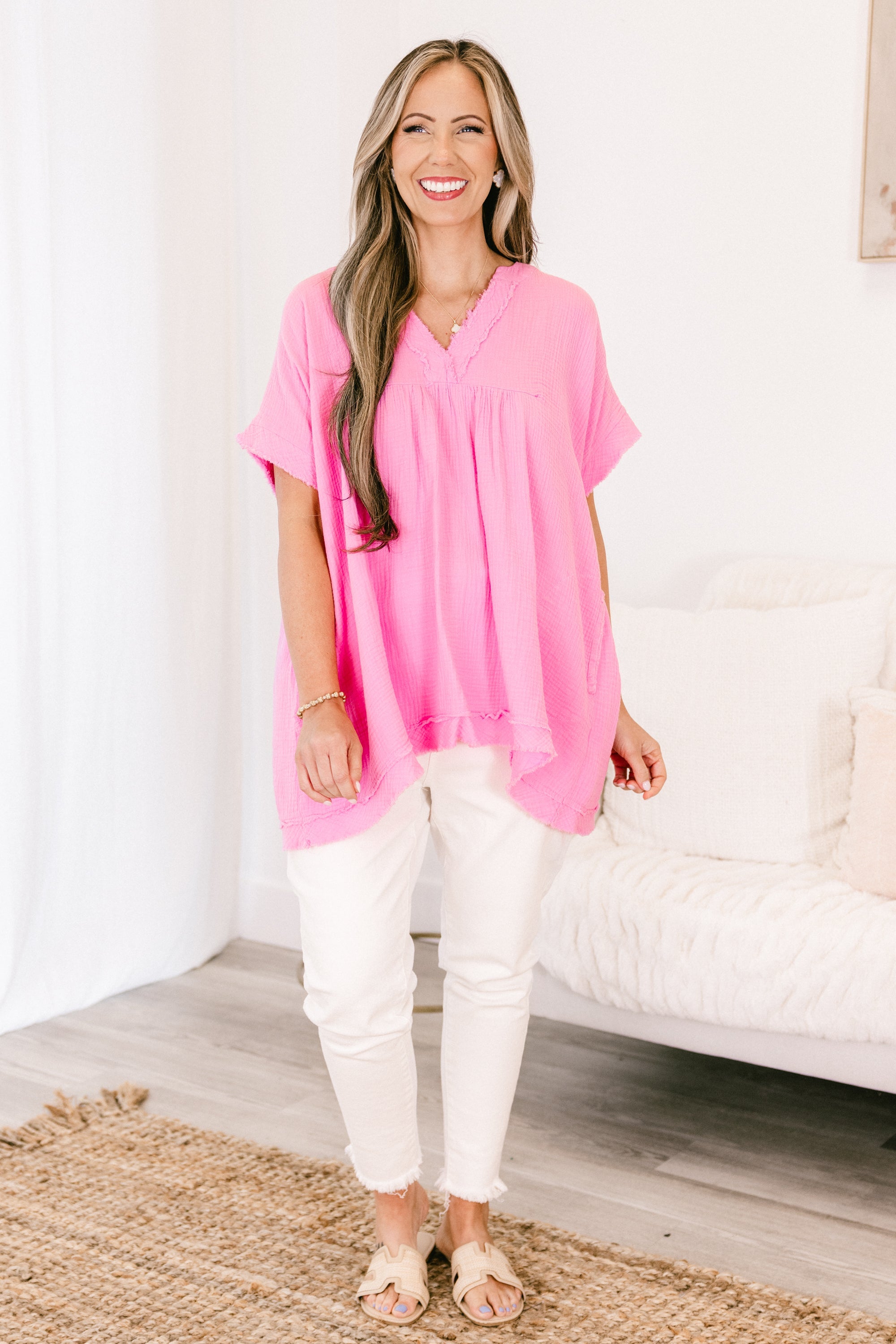 Don't Keep Me Away Top, Candy Pink
