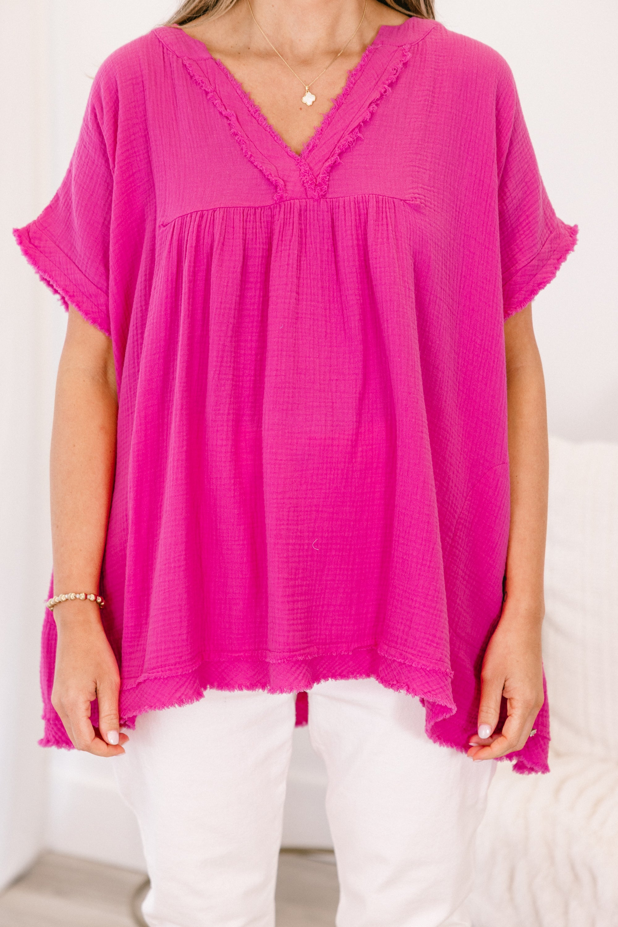 Don't Keep Me Away Top, Neon Hot Pink