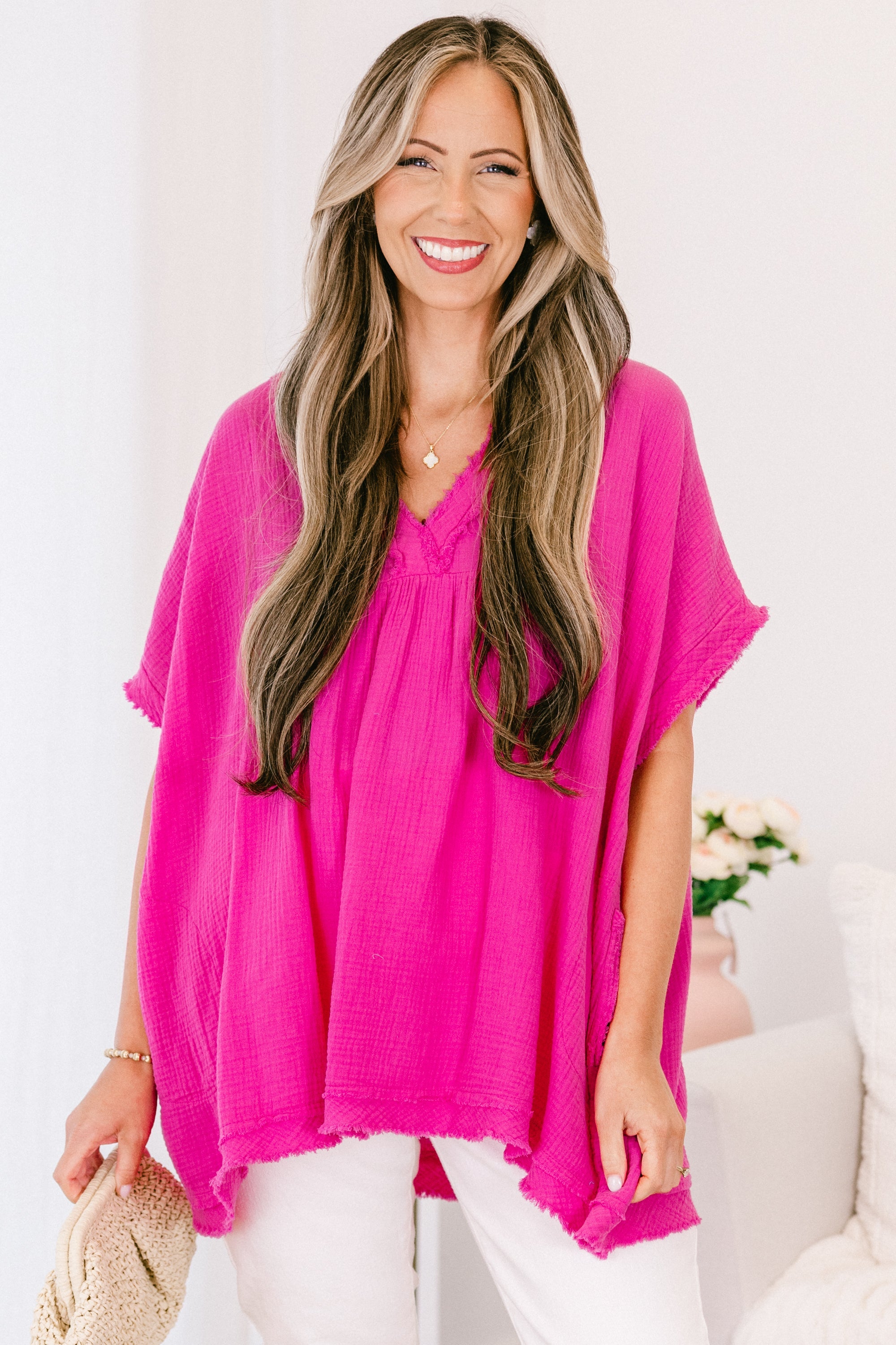 Don't Keep Me Away Top, Neon Hot Pink