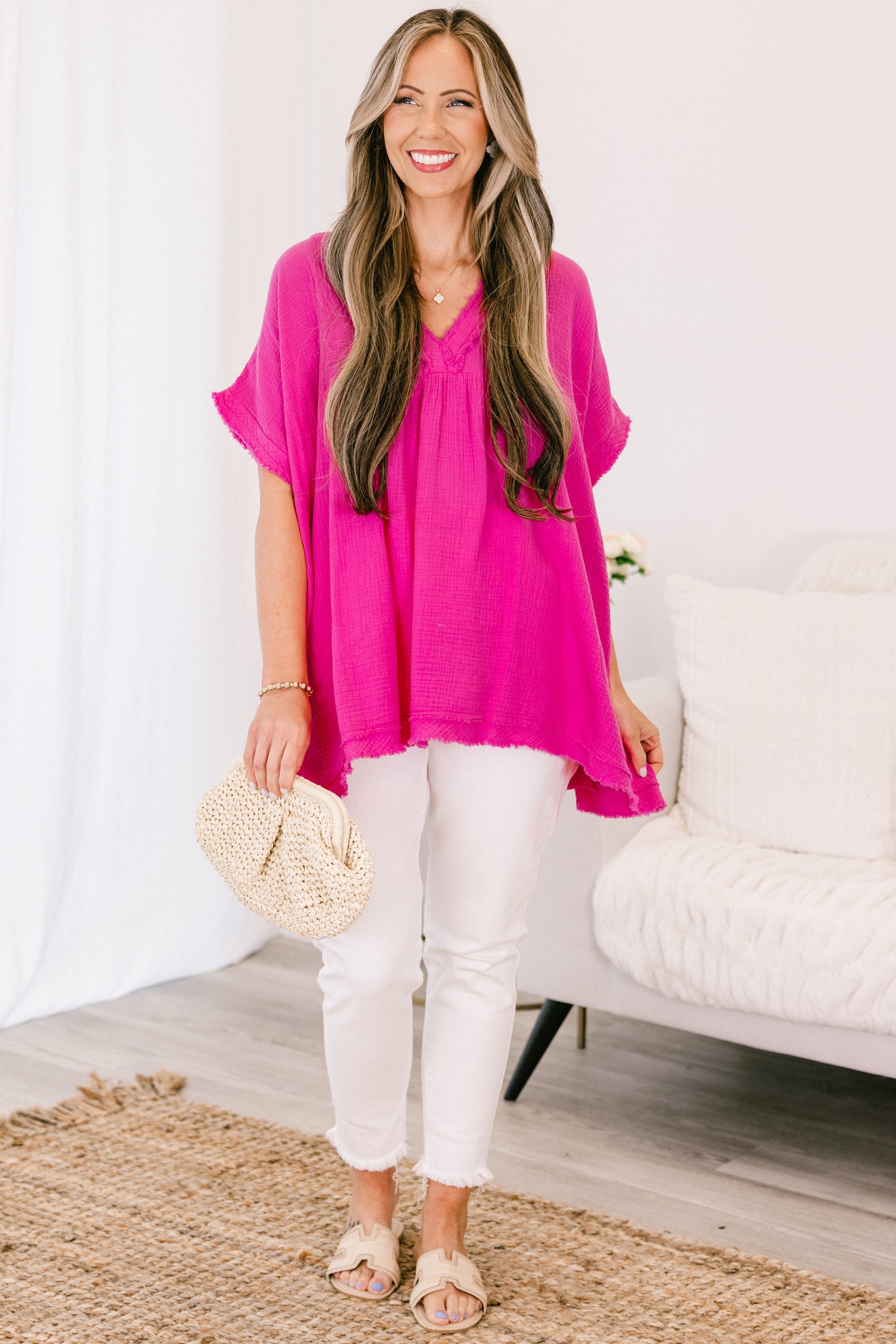 Don't Keep Me Away Top, Neon Hot Pink
